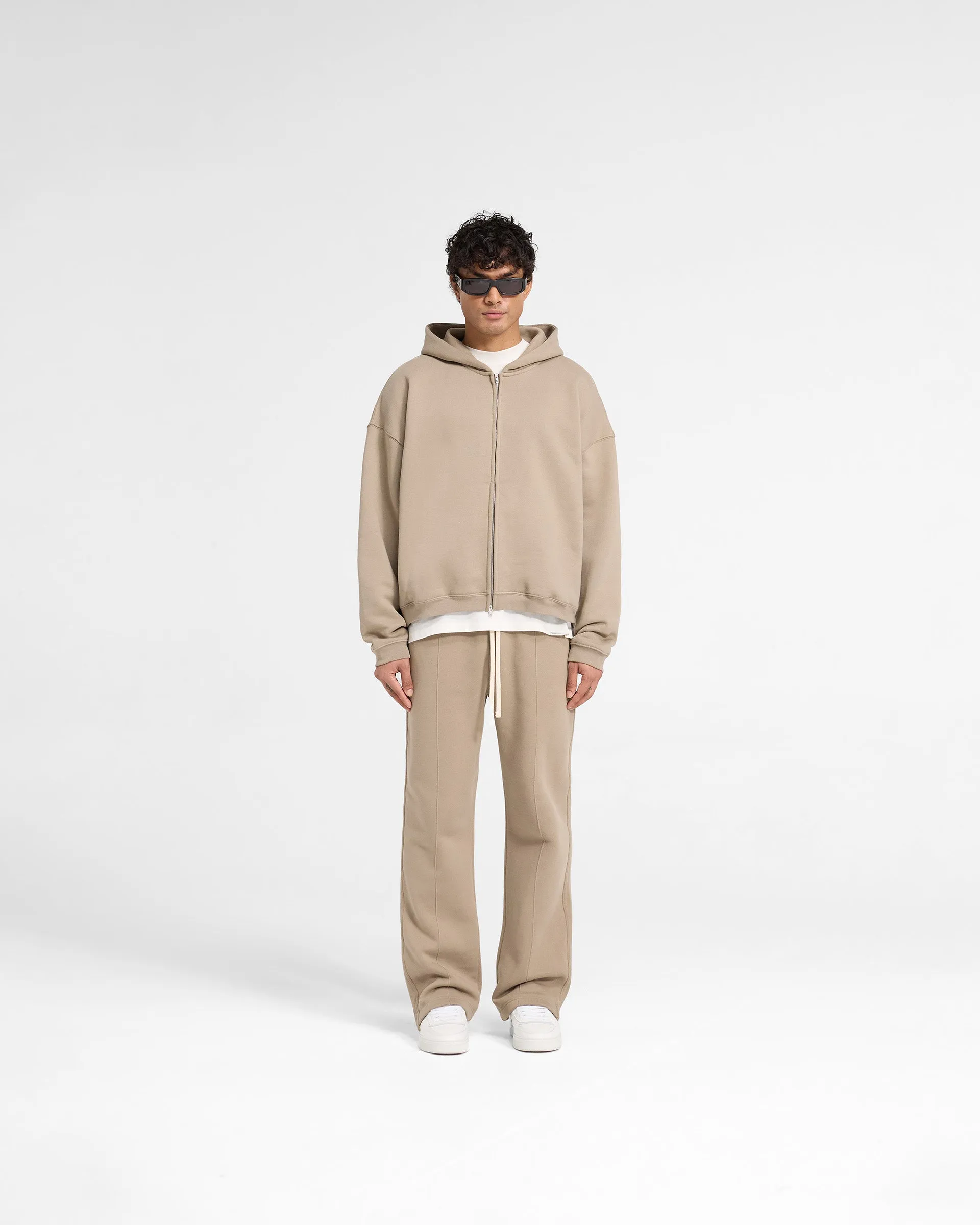 Initial Boxy Zip Through Hoodie - Dune sold by Represent product image thumbnail 5