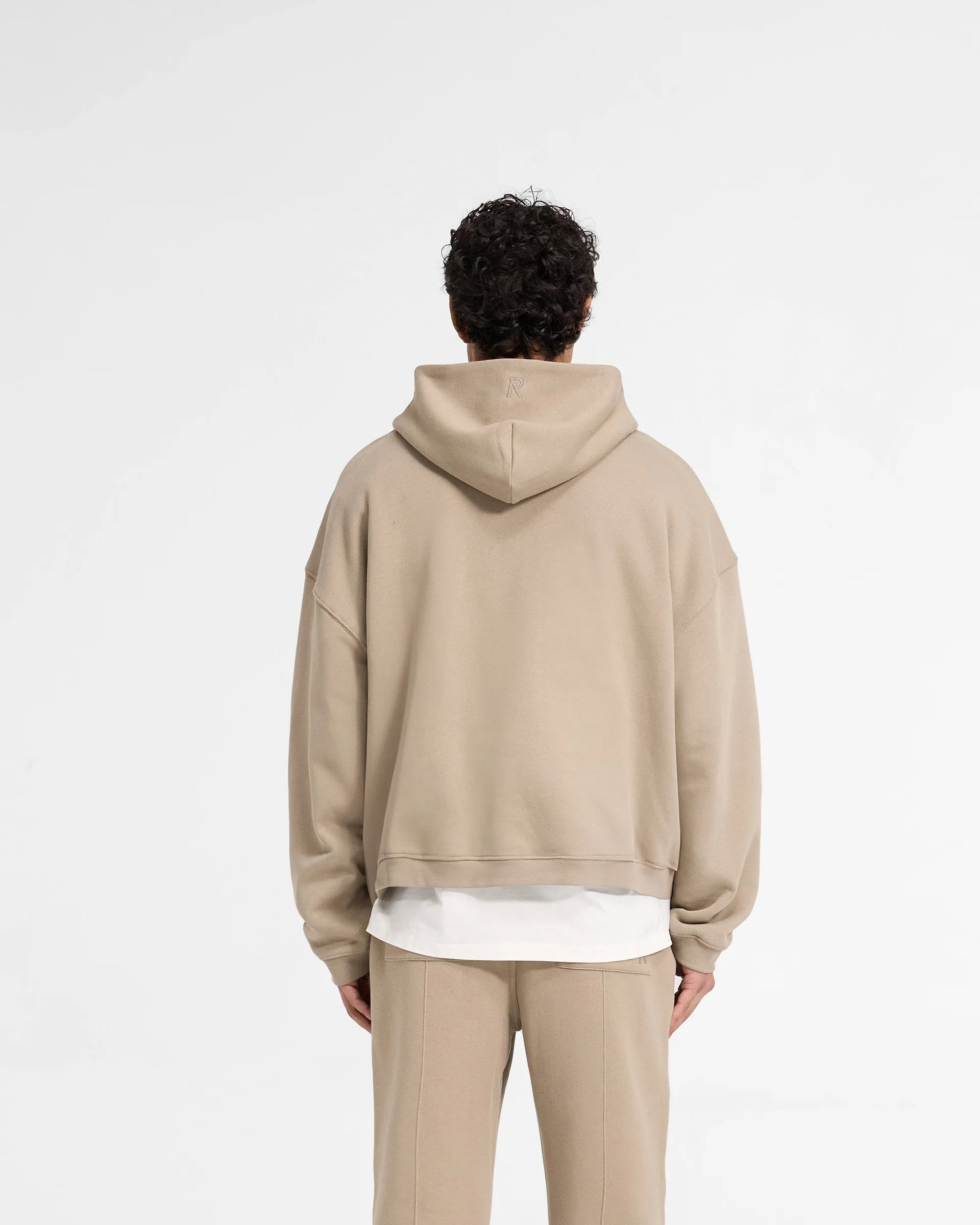 Initial Boxy Zip Through Hoodie - Dune sold by Represent product image thumbnail 4