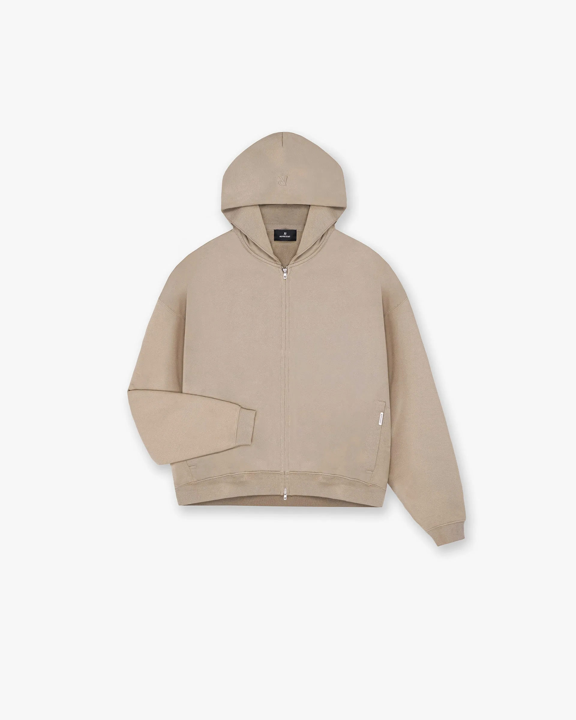 Initial Boxy Zip Through Hoodie - Dune sold by Represent
