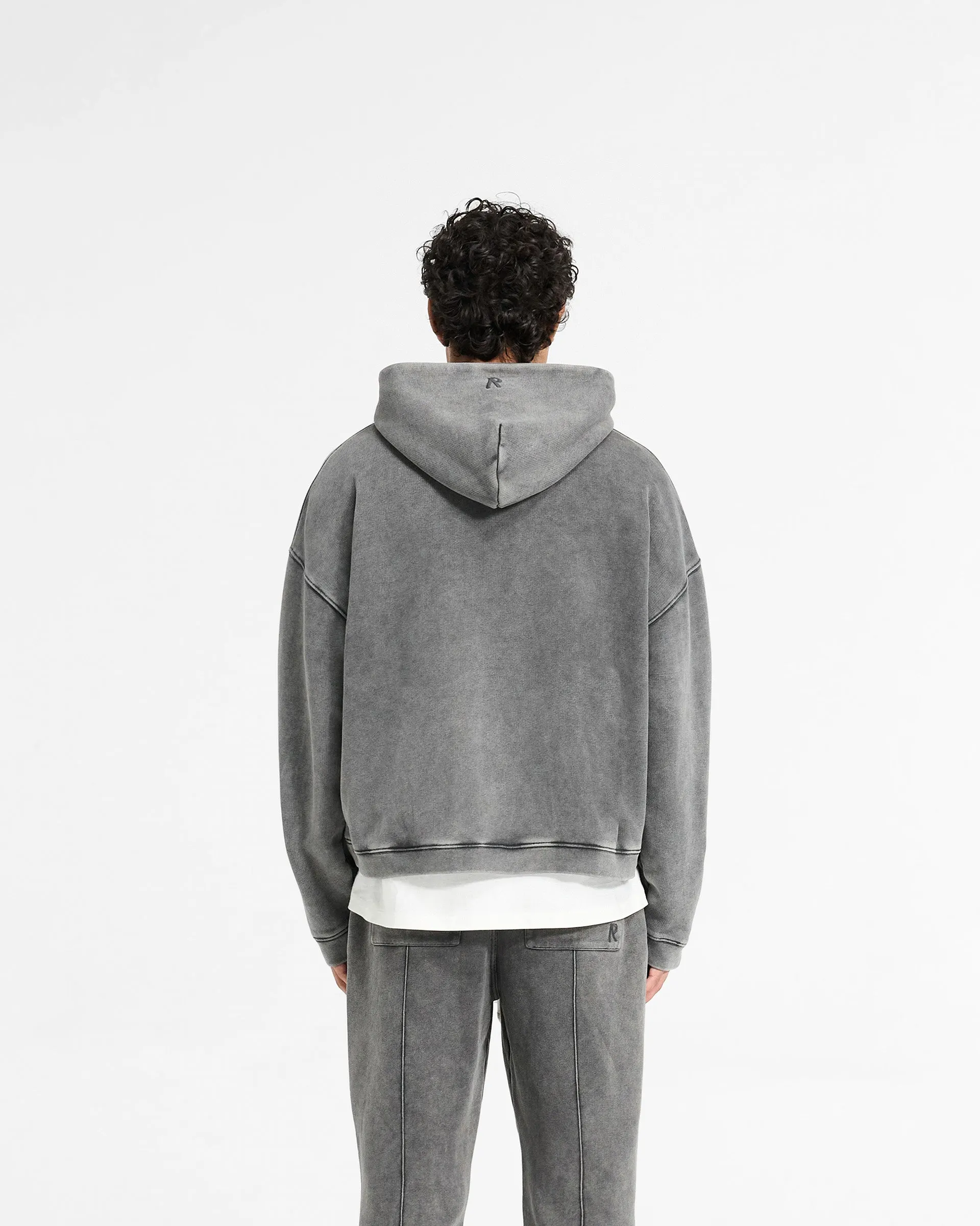 Initial Boxy Zip Through Hoodie - Vintage Grey sold by Represent product image thumbnail 4