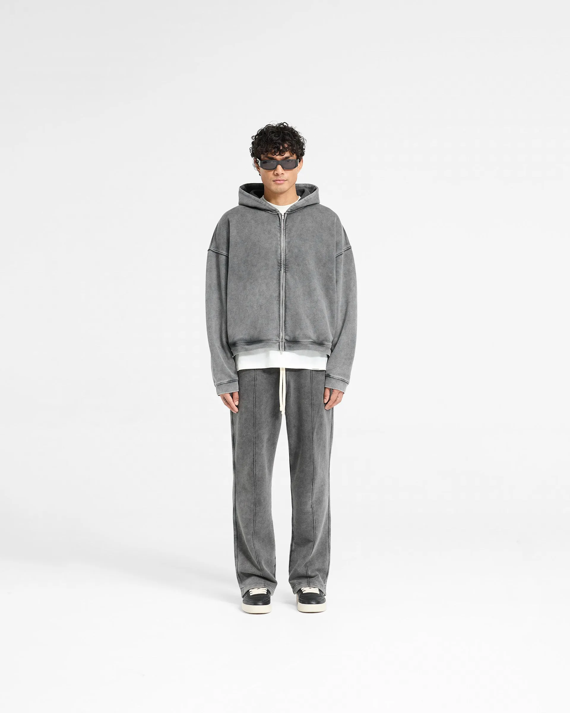 Initial Boxy Zip Through Hoodie - Vintage Grey sold by Represent product image thumbnail 5