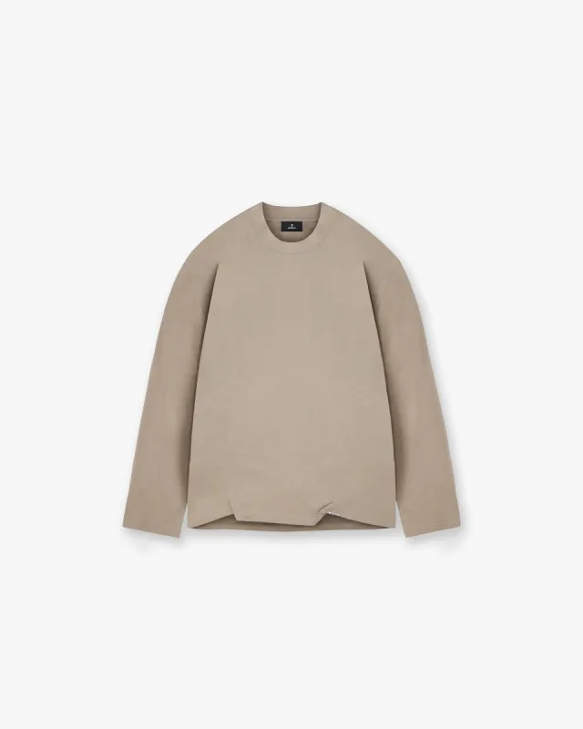Initial Long Sleeve Open Cuff T-Shirt - Dune sold by Represent