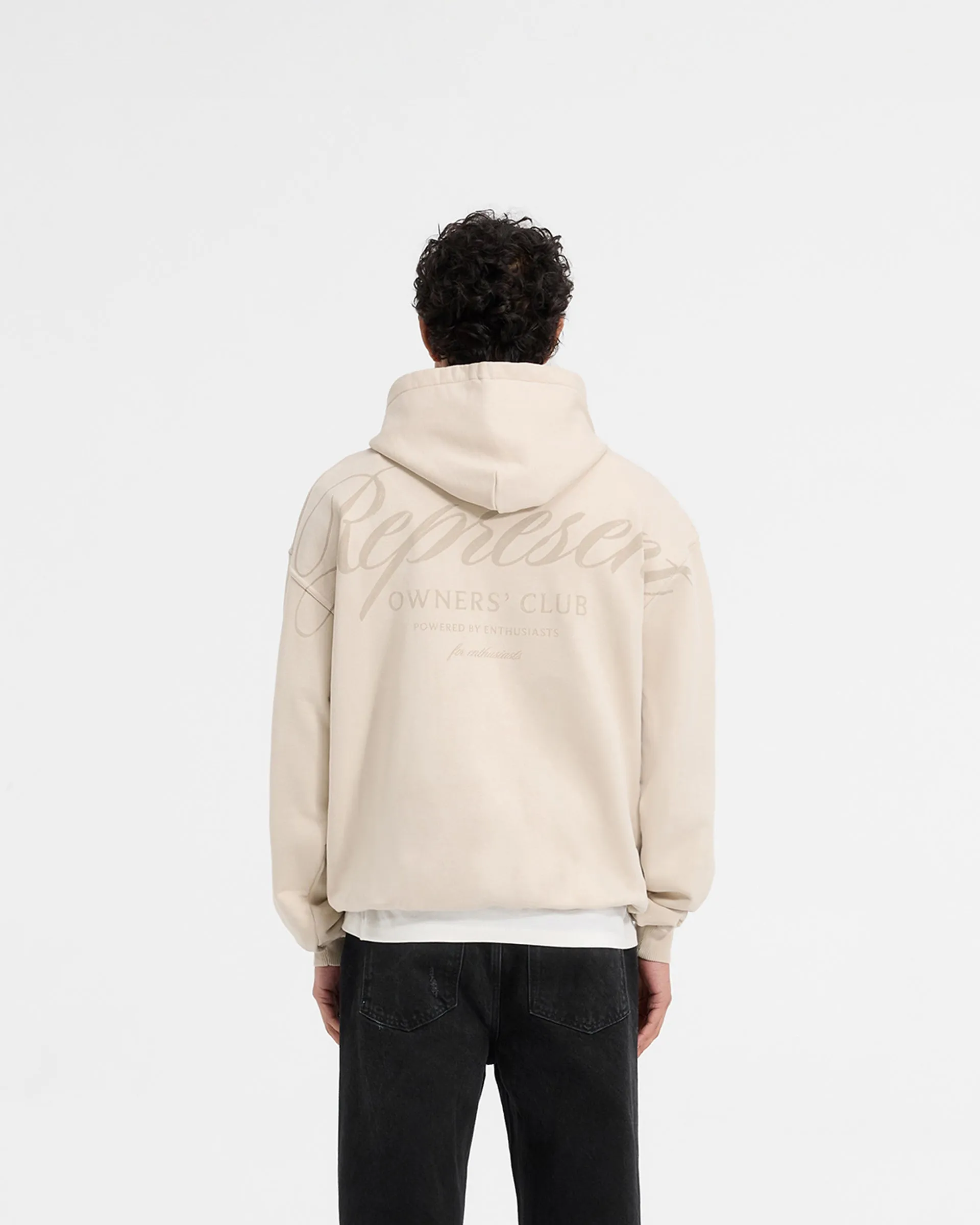 Represent X Ounass Owners Club Script Hoodie - Island Fossil sold by Represent product image thumbnail 5