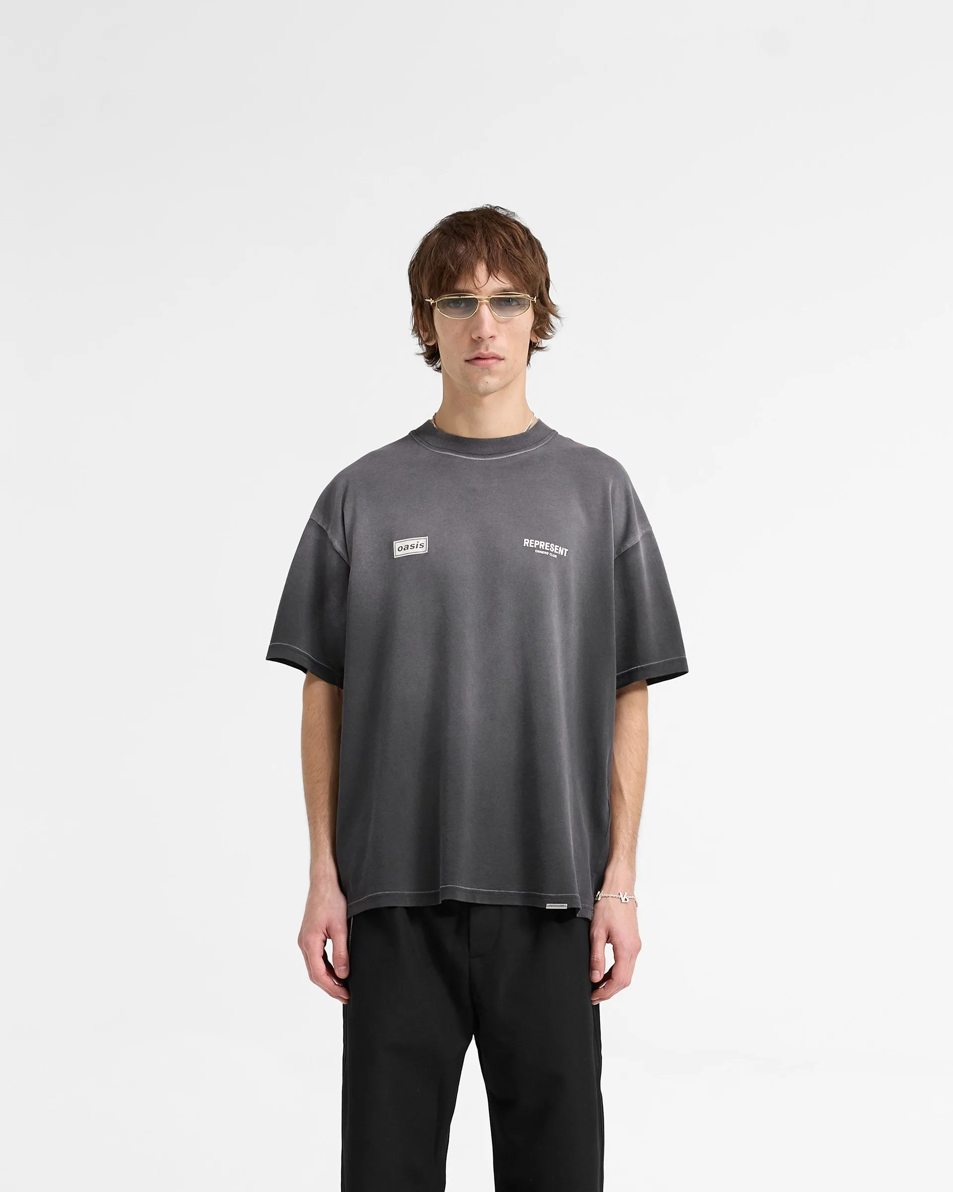 Represent X Oasis Owners Club T-Shirt - Stained Black sold by Represent product image thumbnail 3