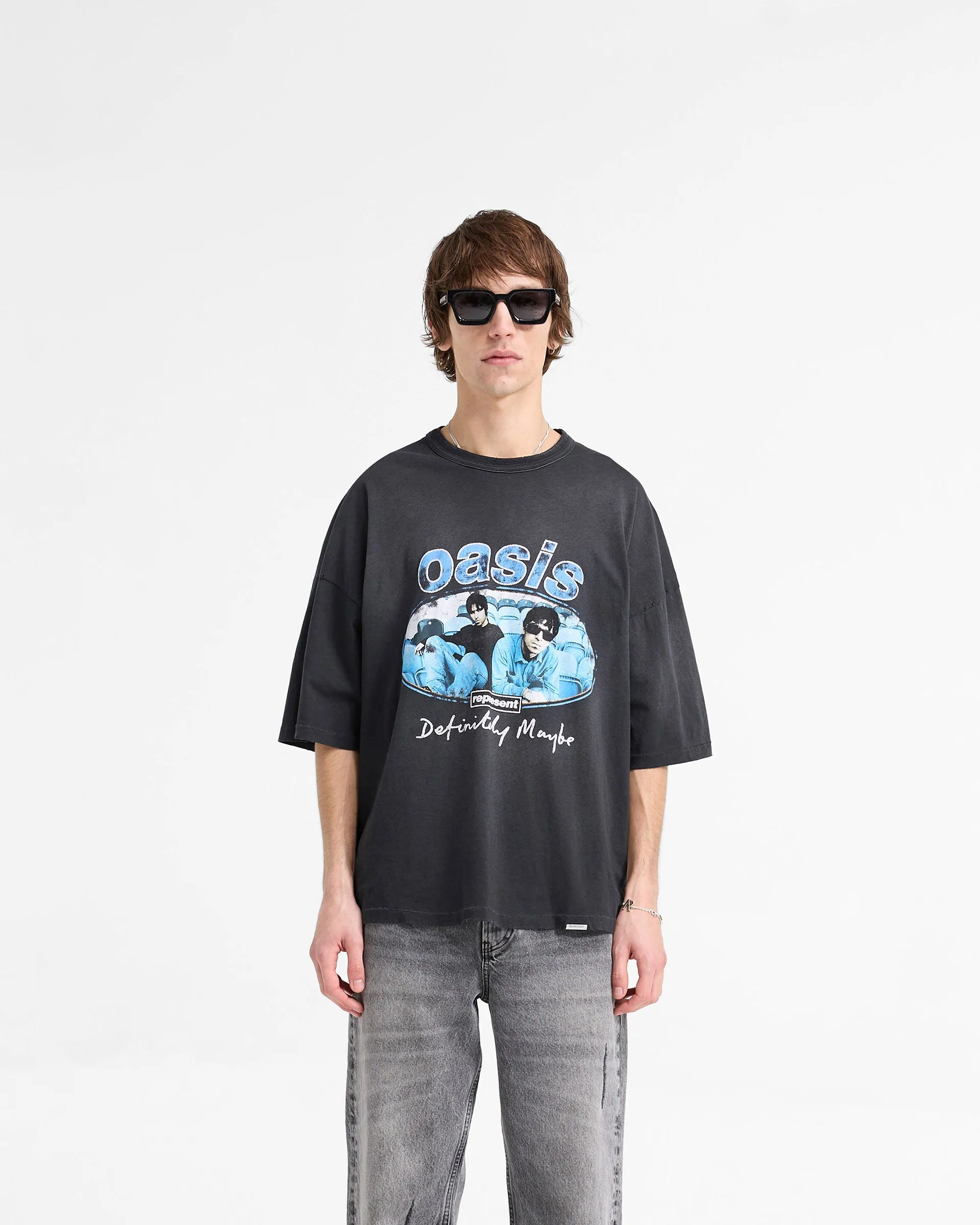 Represent X Oasis Maine Road T-Shirt - Washed Black sold by Represent product image thumbnail 3