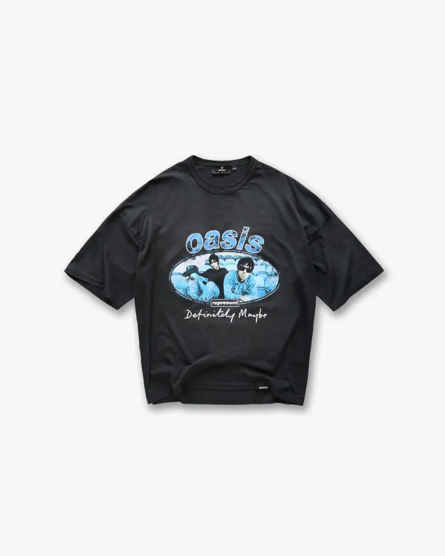 Represent X Oasis Maine Road T-Shirt - Washed Black made by Represent