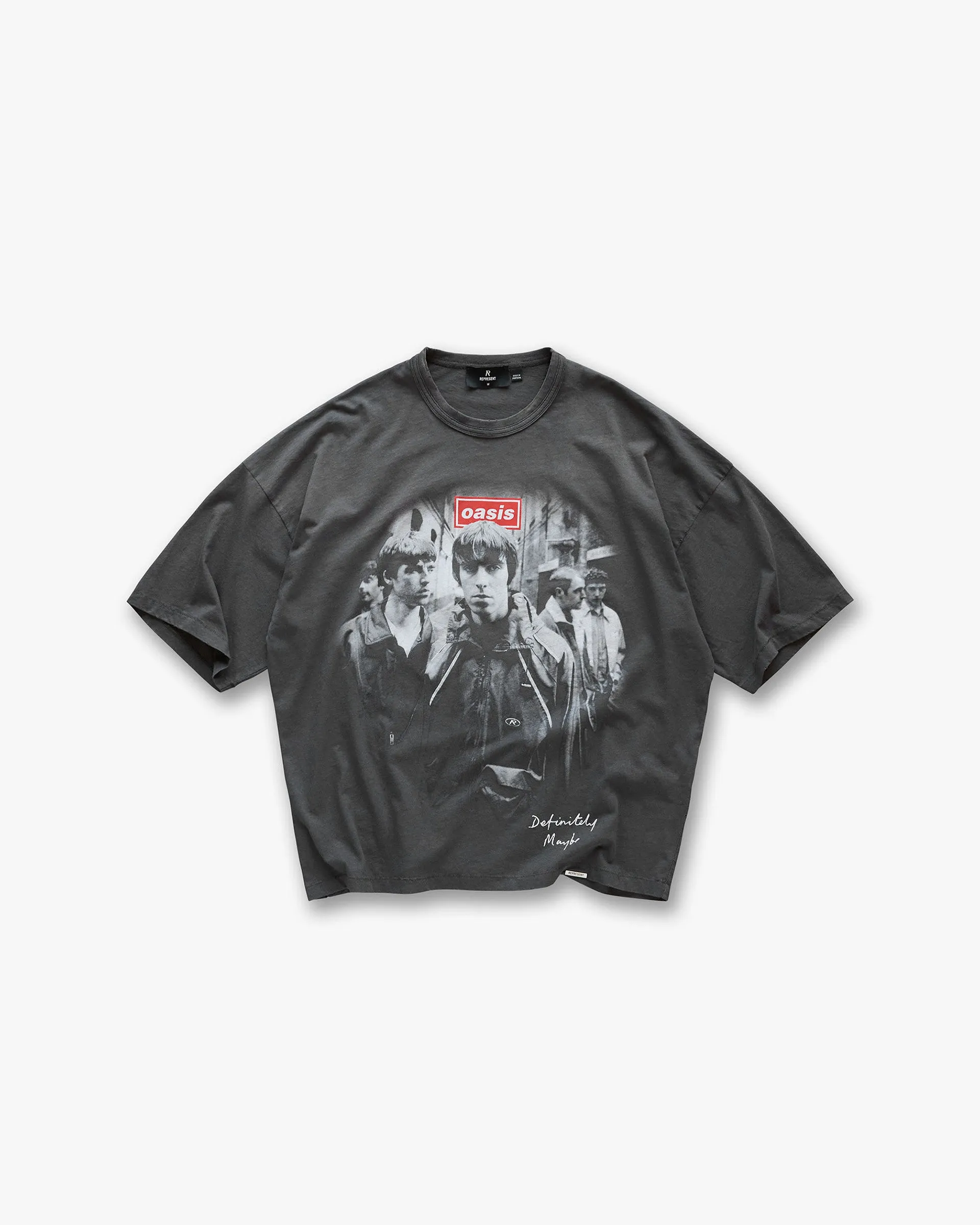 Represent X Oasis Definitely Maybe T-Shirt - Washed Black sold by Represent