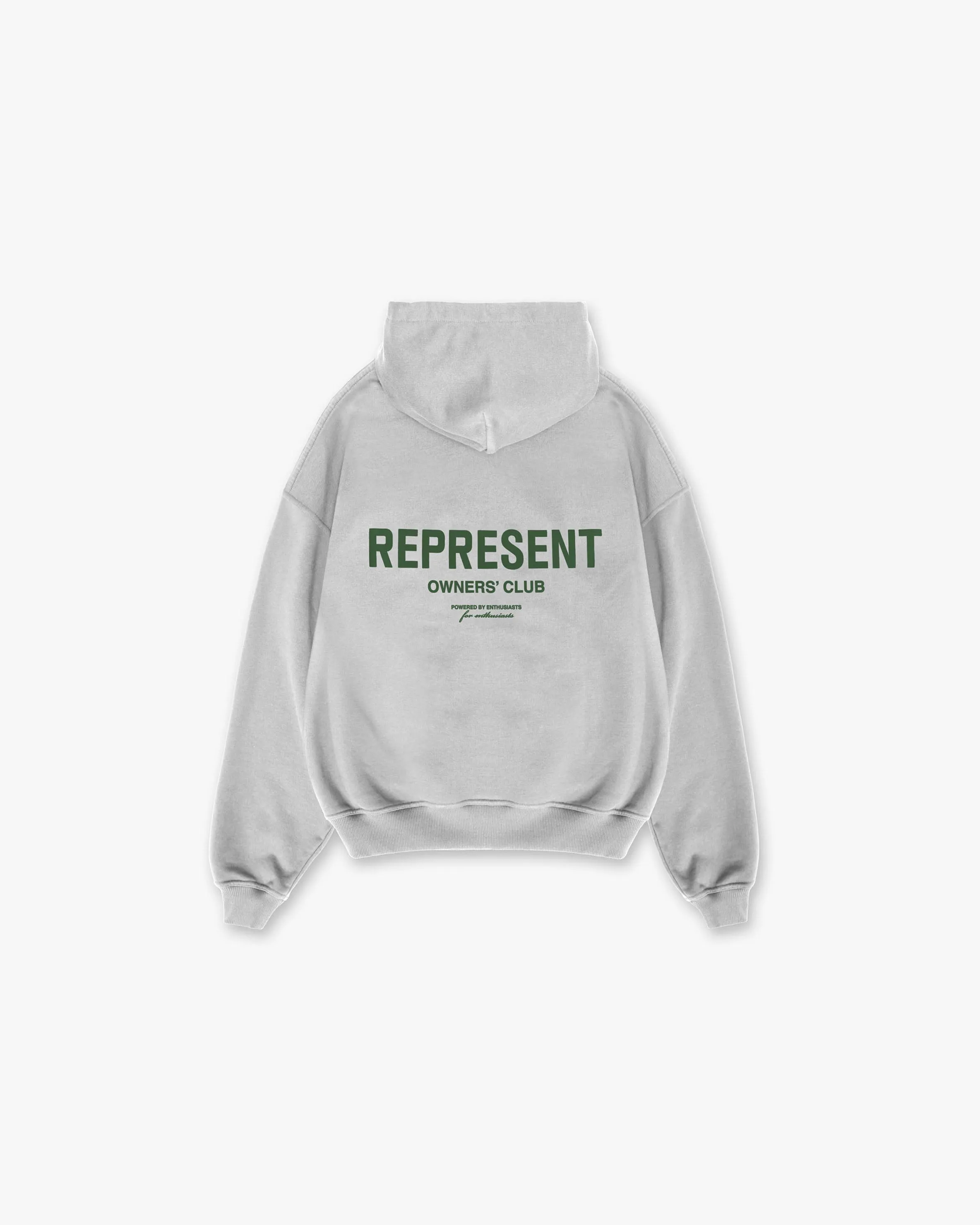Represent Owners Club Hoodie - Ash Grey/Racing Green sold by Represent