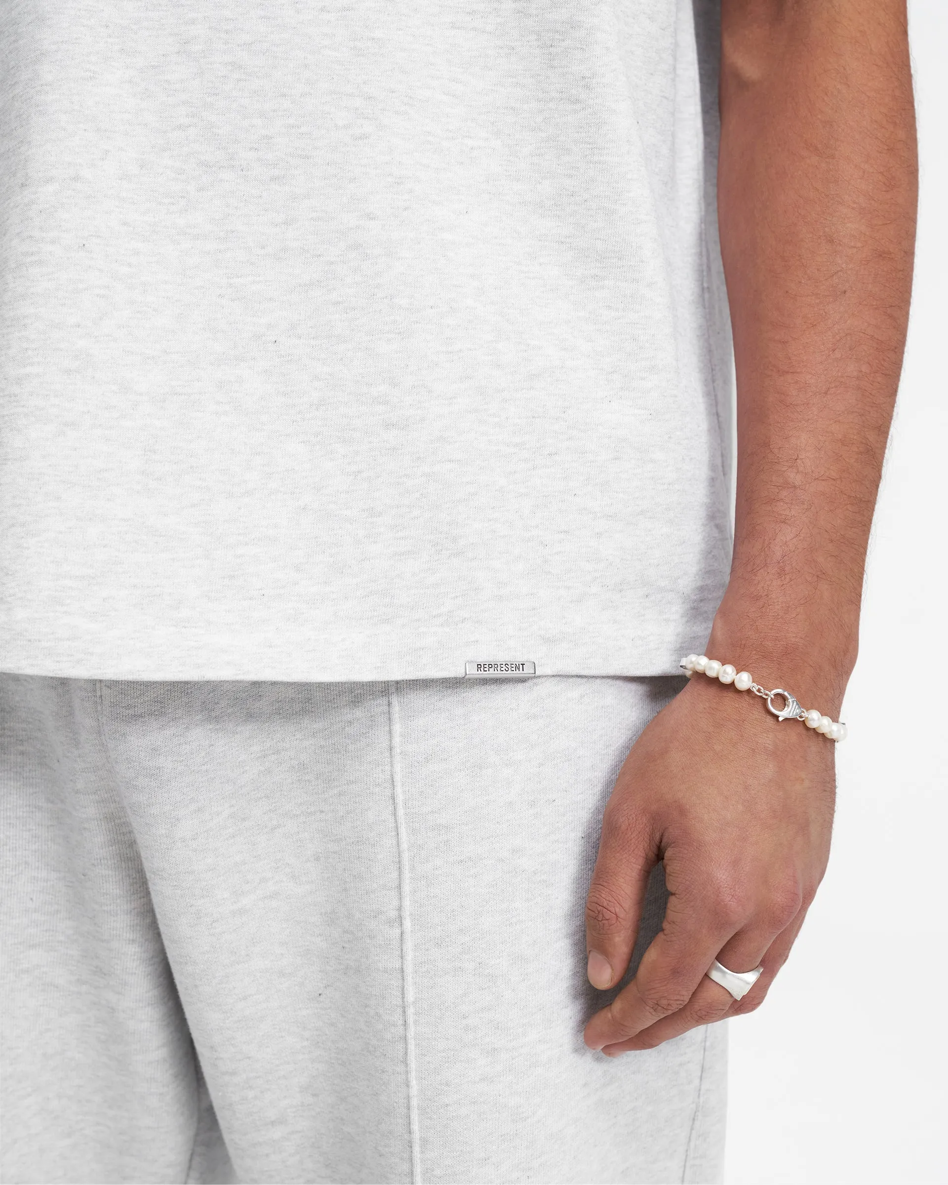 Heavyweight Initial T-Shirt - Ice Grey Marl sold by Represent product image thumbnail 4