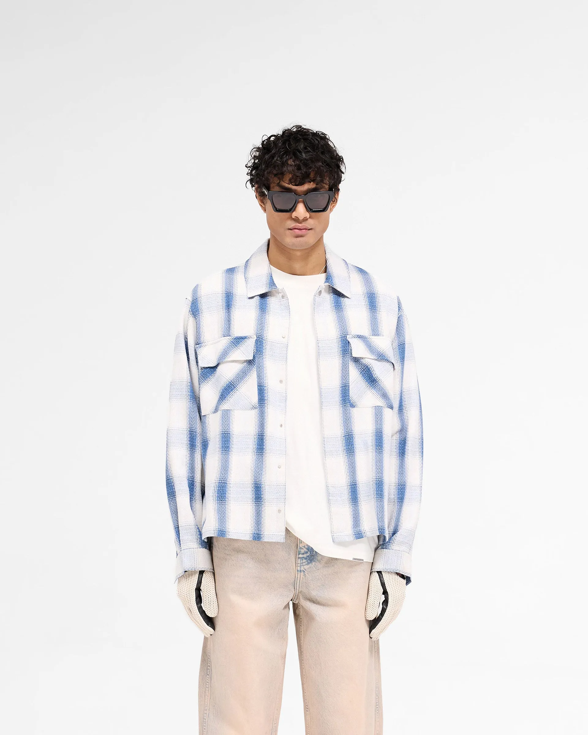 Season Flannel Shirt - Mid Blue sold by Represent product image thumbnail 3