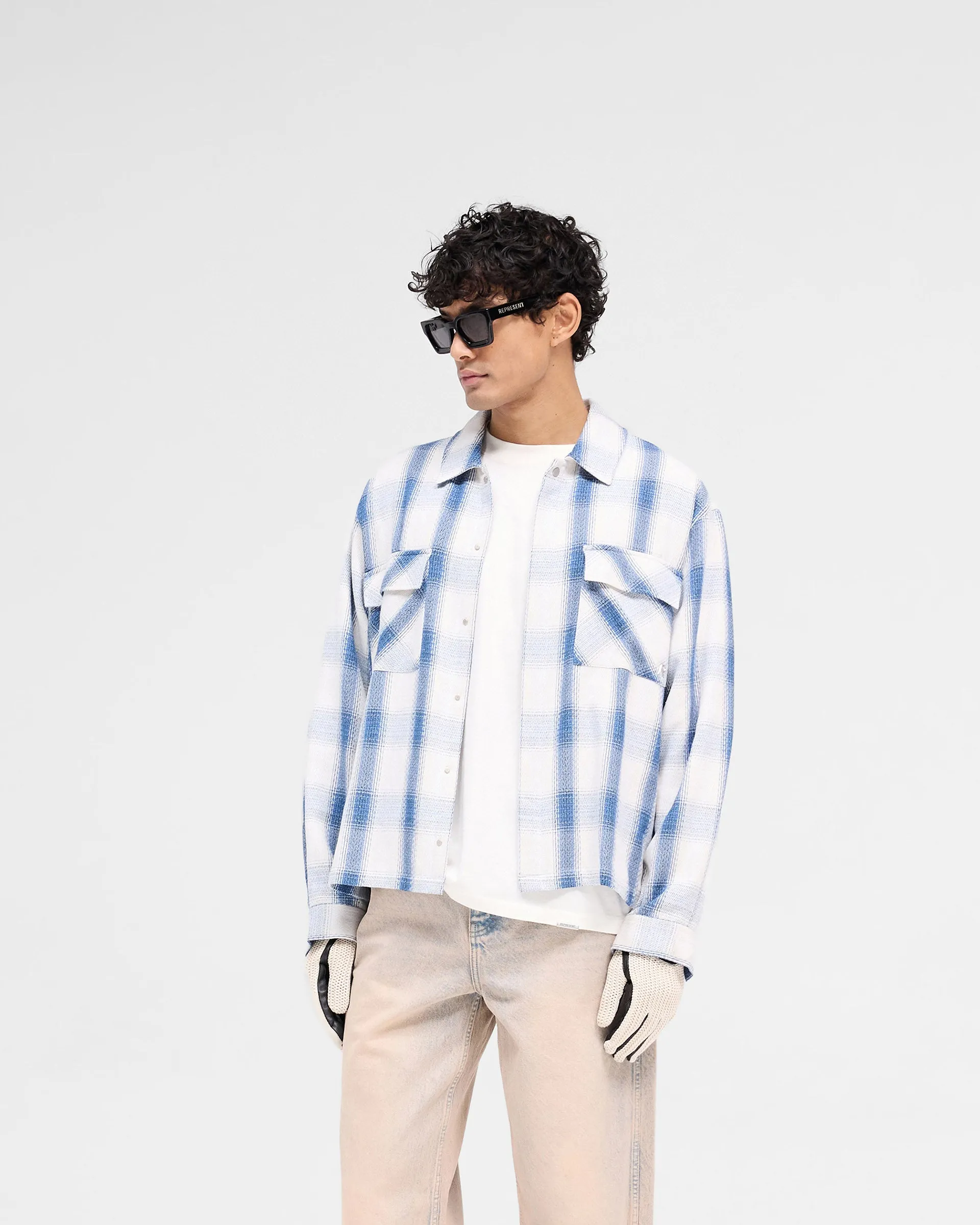 Season Flannel Shirt - Mid Blue sold by Represent product image thumbnail 2