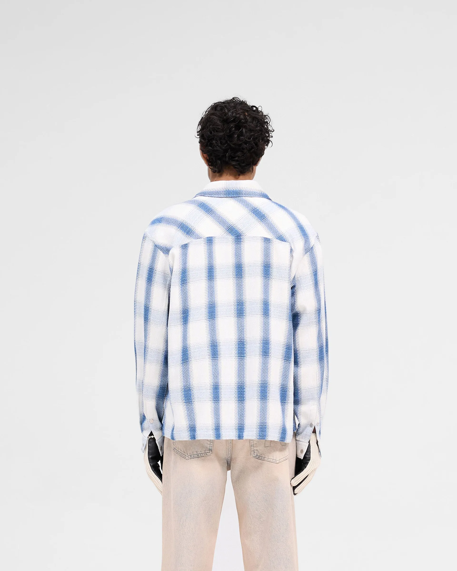 Season Flannel Shirt - Mid Blue sold by Represent product image thumbnail 4