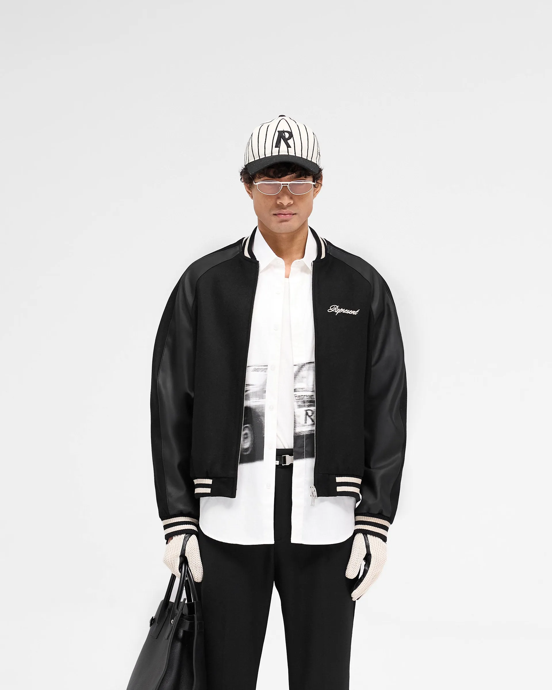 Raglan Varsity Jacket - Black sold by Represent product image thumbnail 3