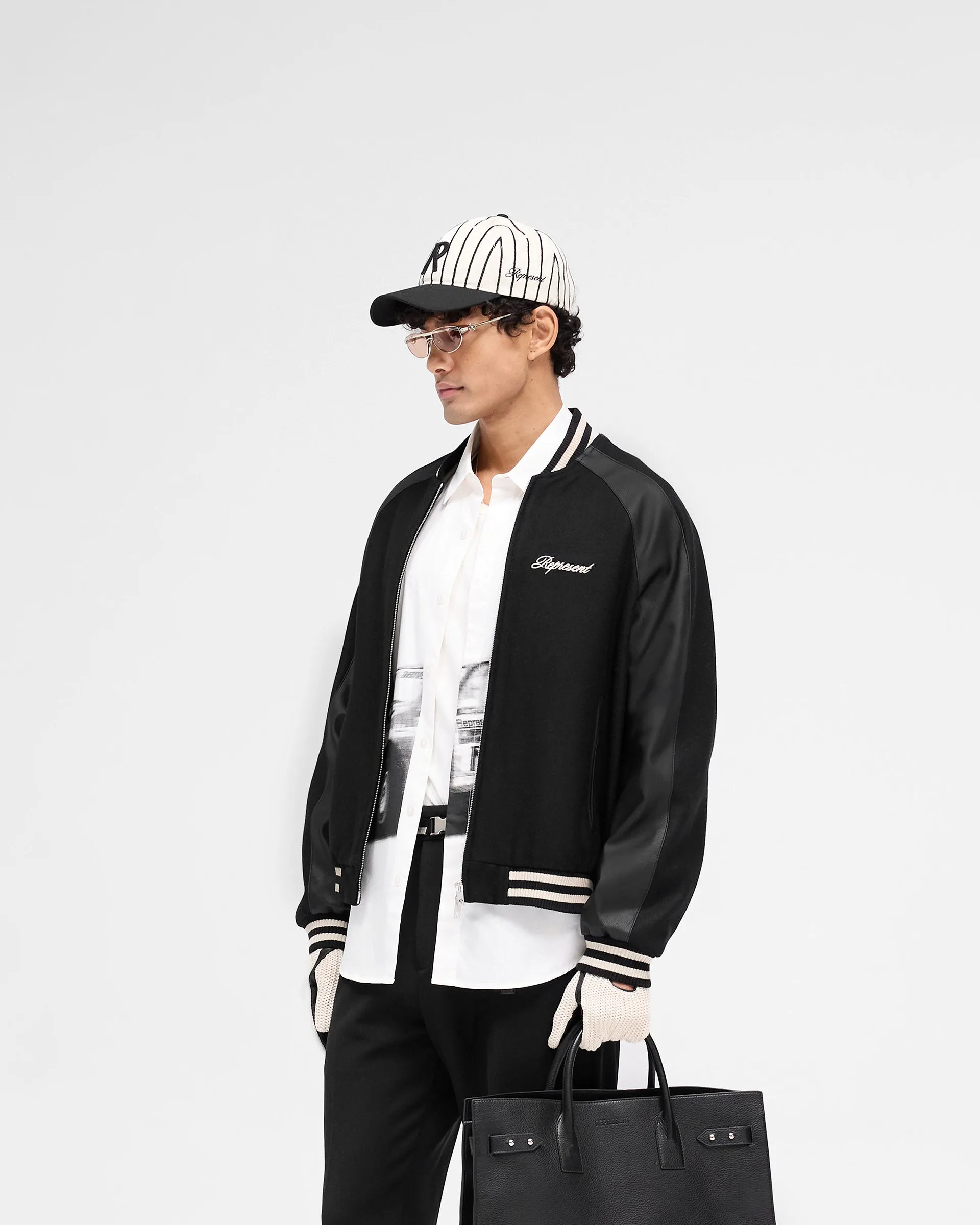 Raglan Varsity Jacket - Black sold by Represent product image thumbnail 2