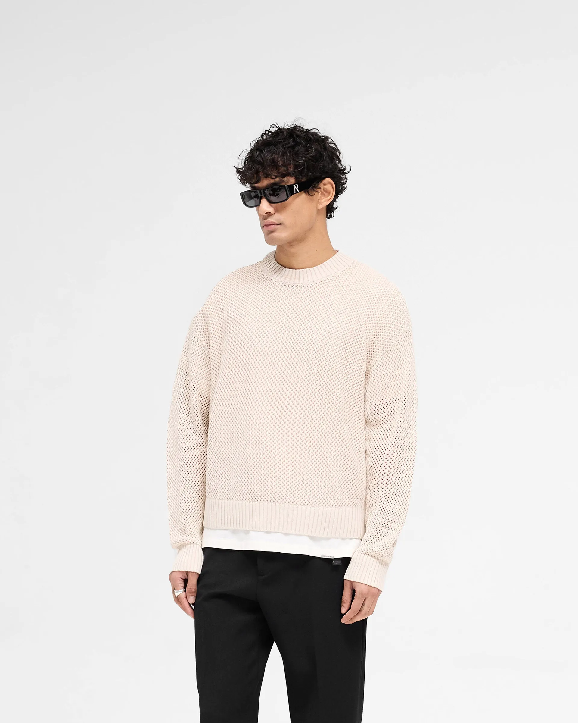 Open Gauge Knit Sweater - Off White sold by Represent product image thumbnail 2