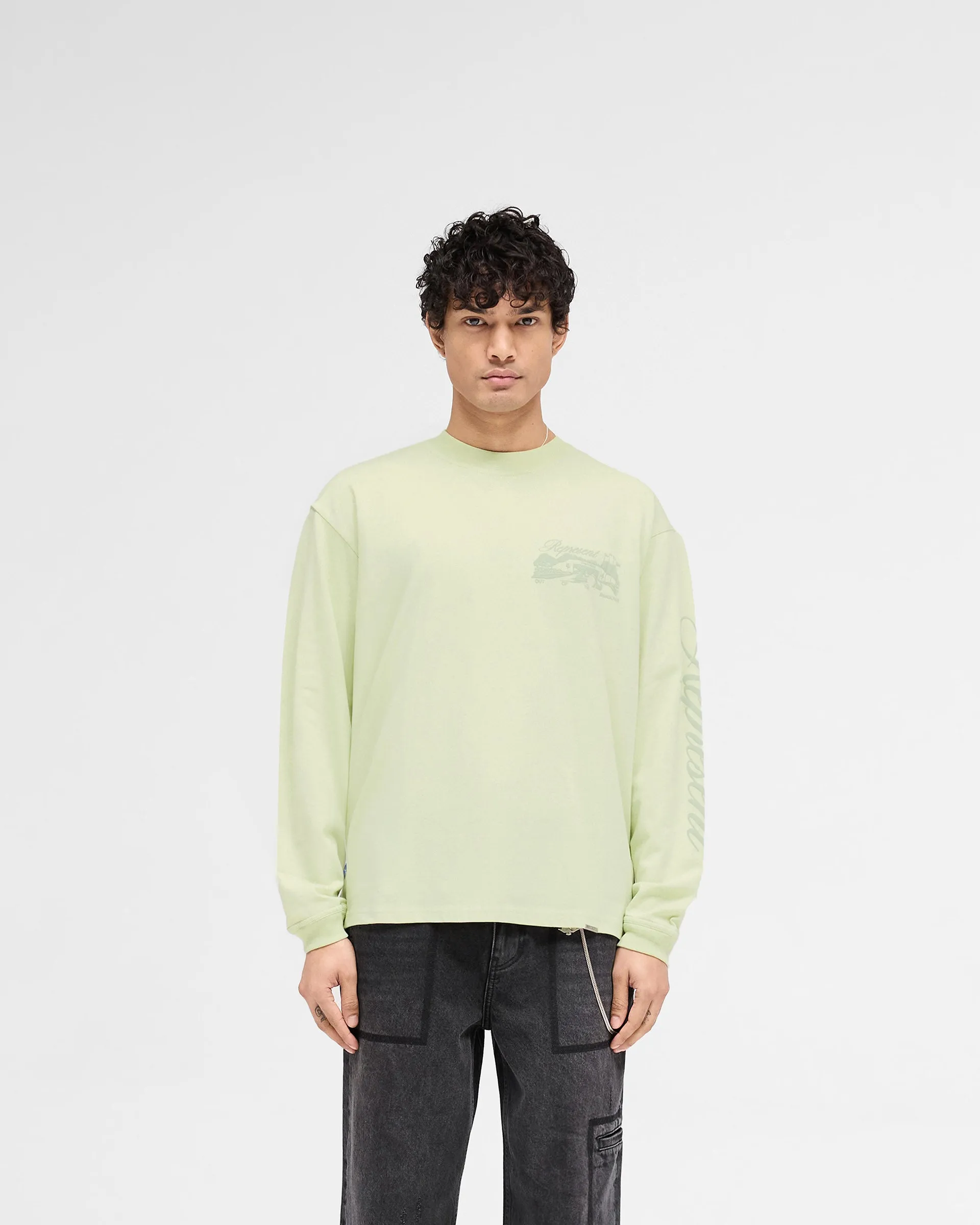 Raceway Long Sleeve T-Shirt - Matcha sold by Represent product image thumbnail 3