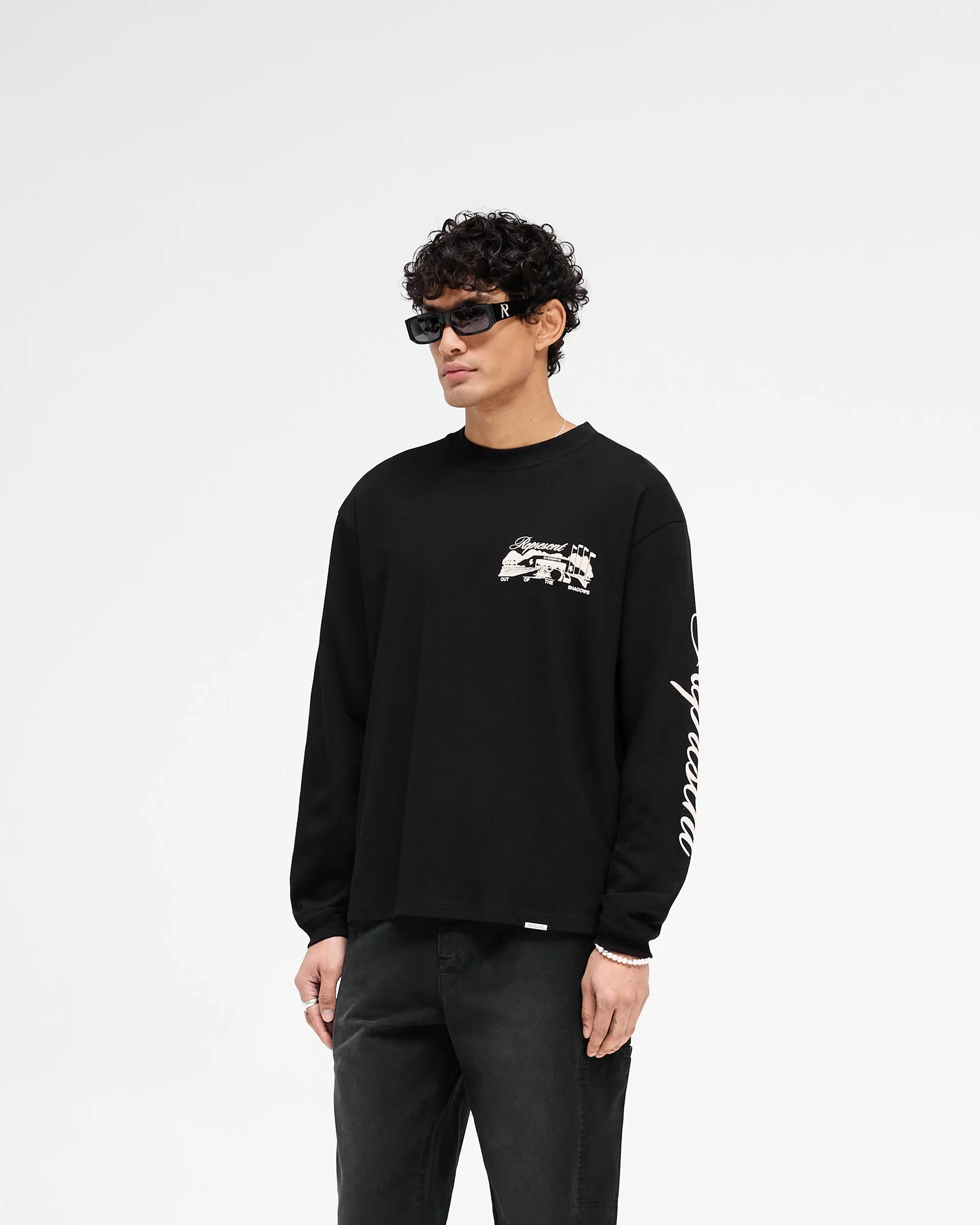 Raceway Long Sleeve T-Shirt - Jet Black sold by Represent product image thumbnail 4