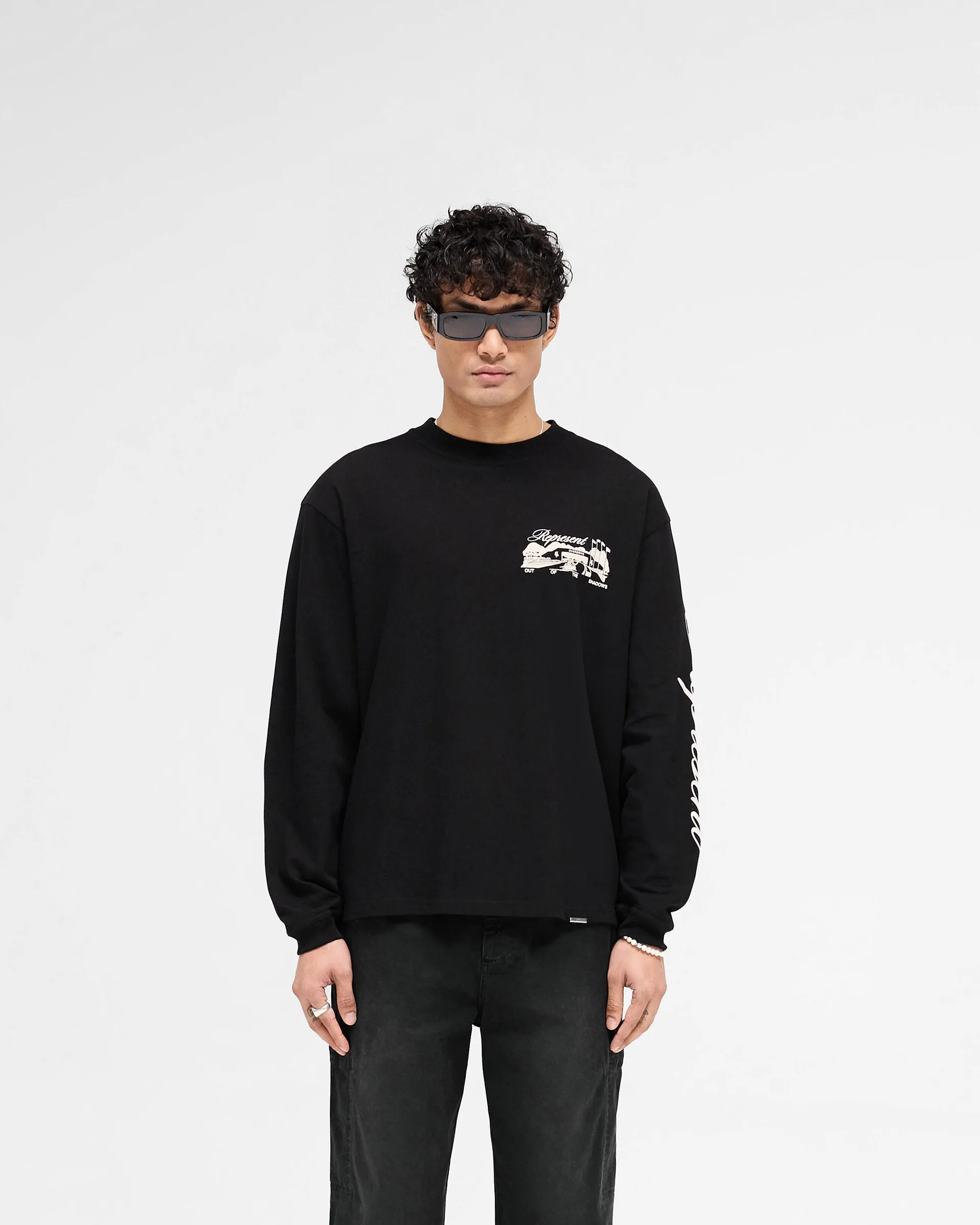Raceway Long Sleeve T-Shirt - Jet Black sold by Represent product image thumbnail 3