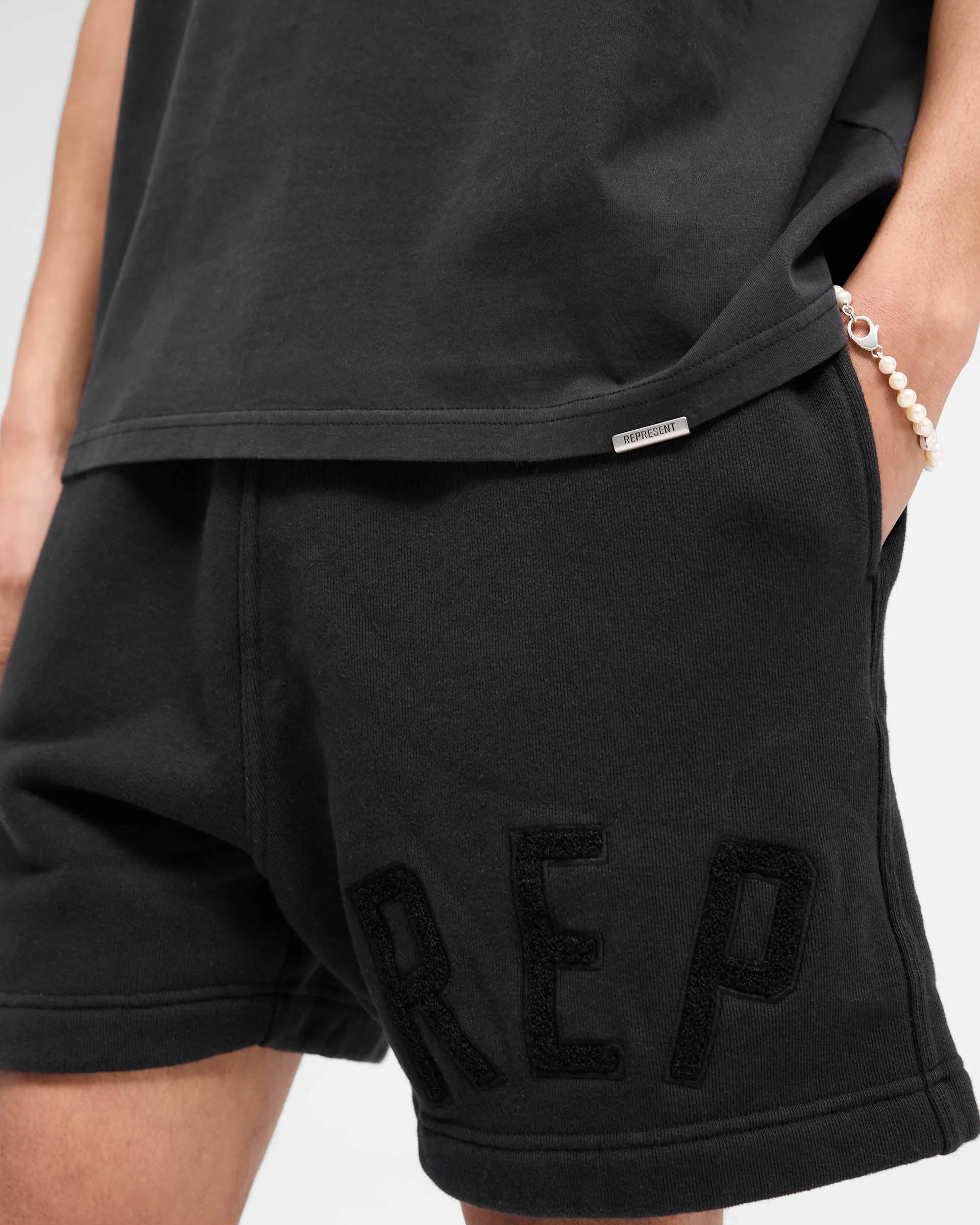 Rep Applique Shorts - Off Black sold by Represent product image thumbnail 5