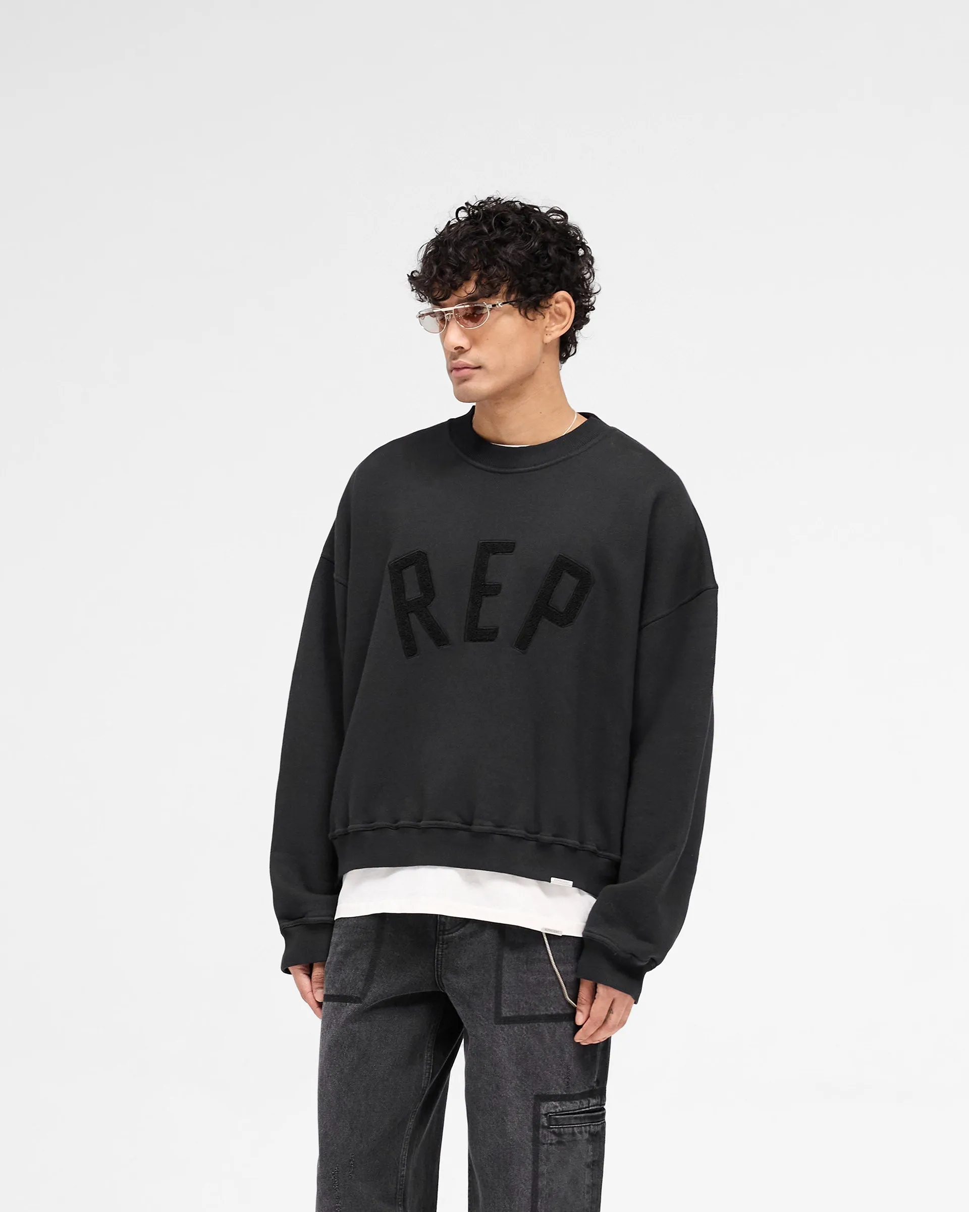Rep Applique Sweater - Off Black sold by Represent product image thumbnail 2