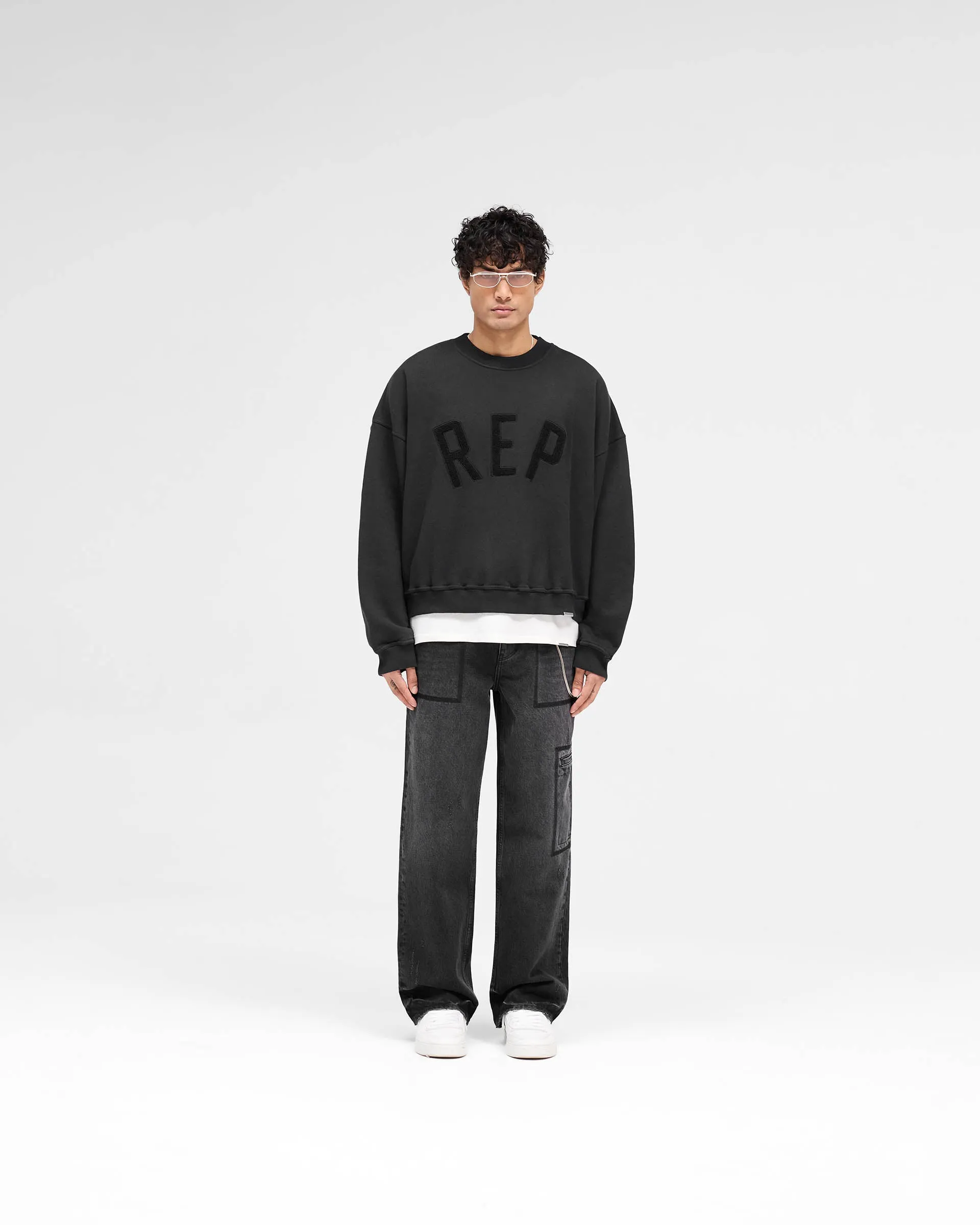 Rep Applique Sweater - Off Black sold by Represent product image thumbnail 5