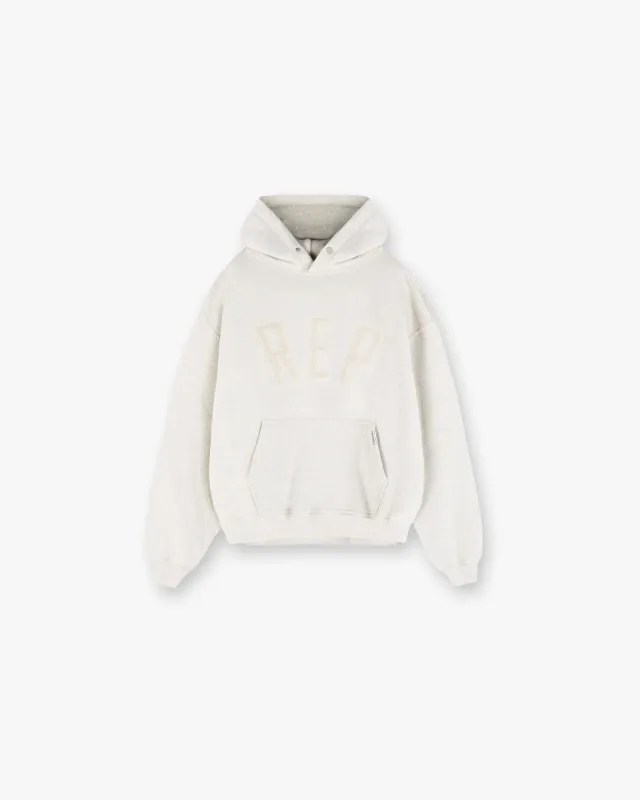Rep Applique Hoodie - Cream Marl sold by Represent