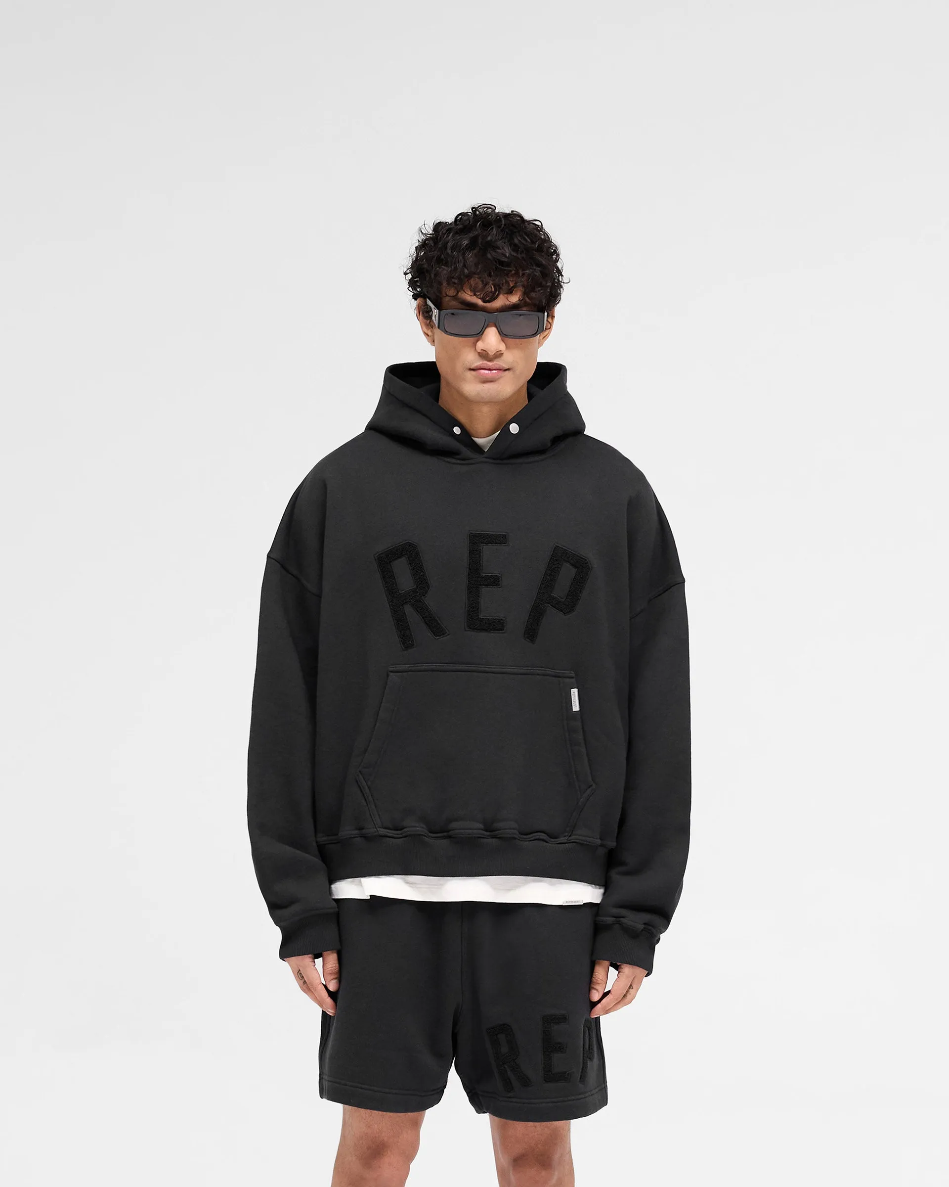 Rep Applique Hoodie - Off Black sold by Represent product image thumbnail 3