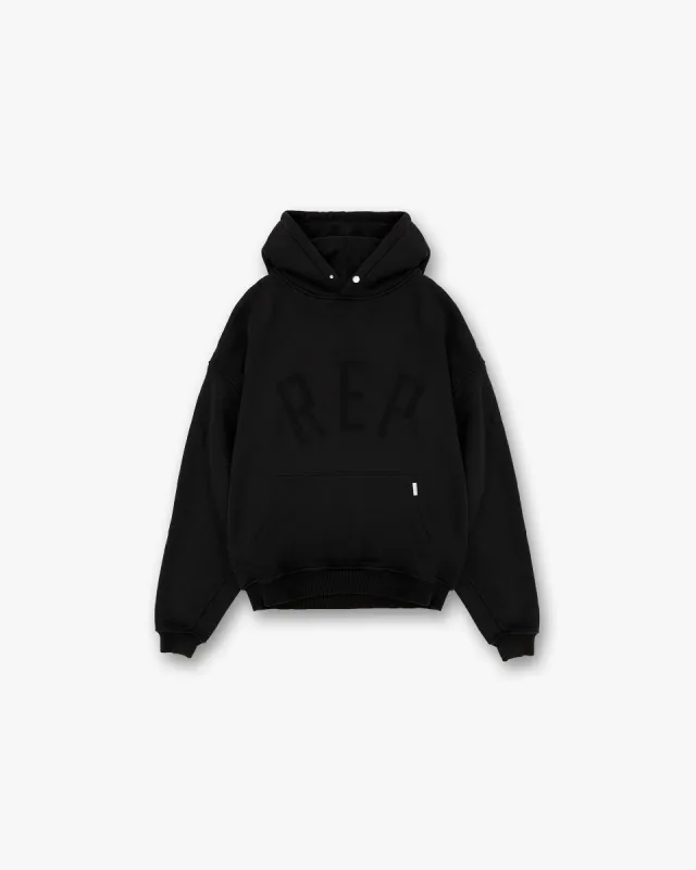 Rep Applique Hoodie - Off Black sold by Represent