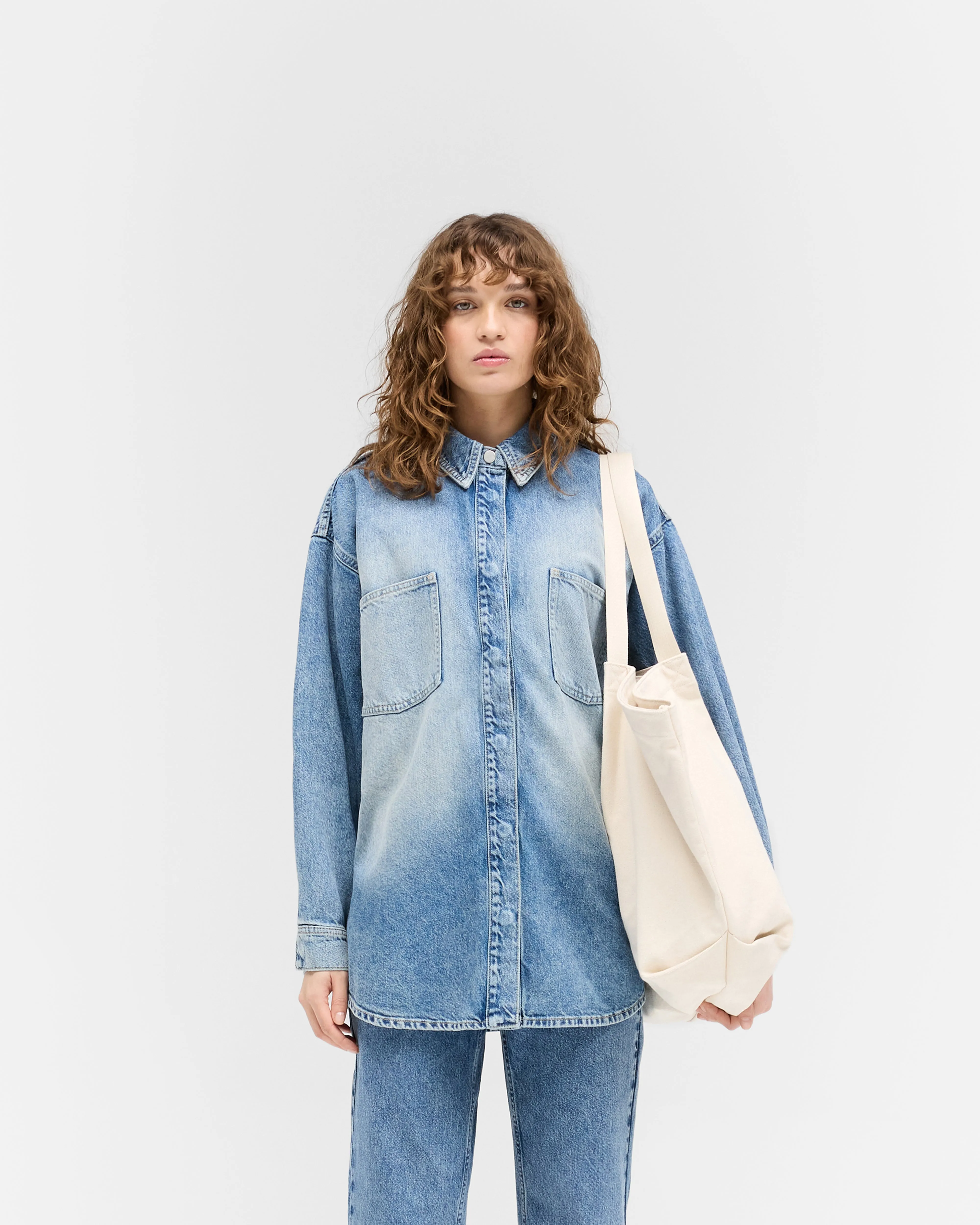 Denim Overshirt - Washed Blue sold by Represent product image thumbnail 3