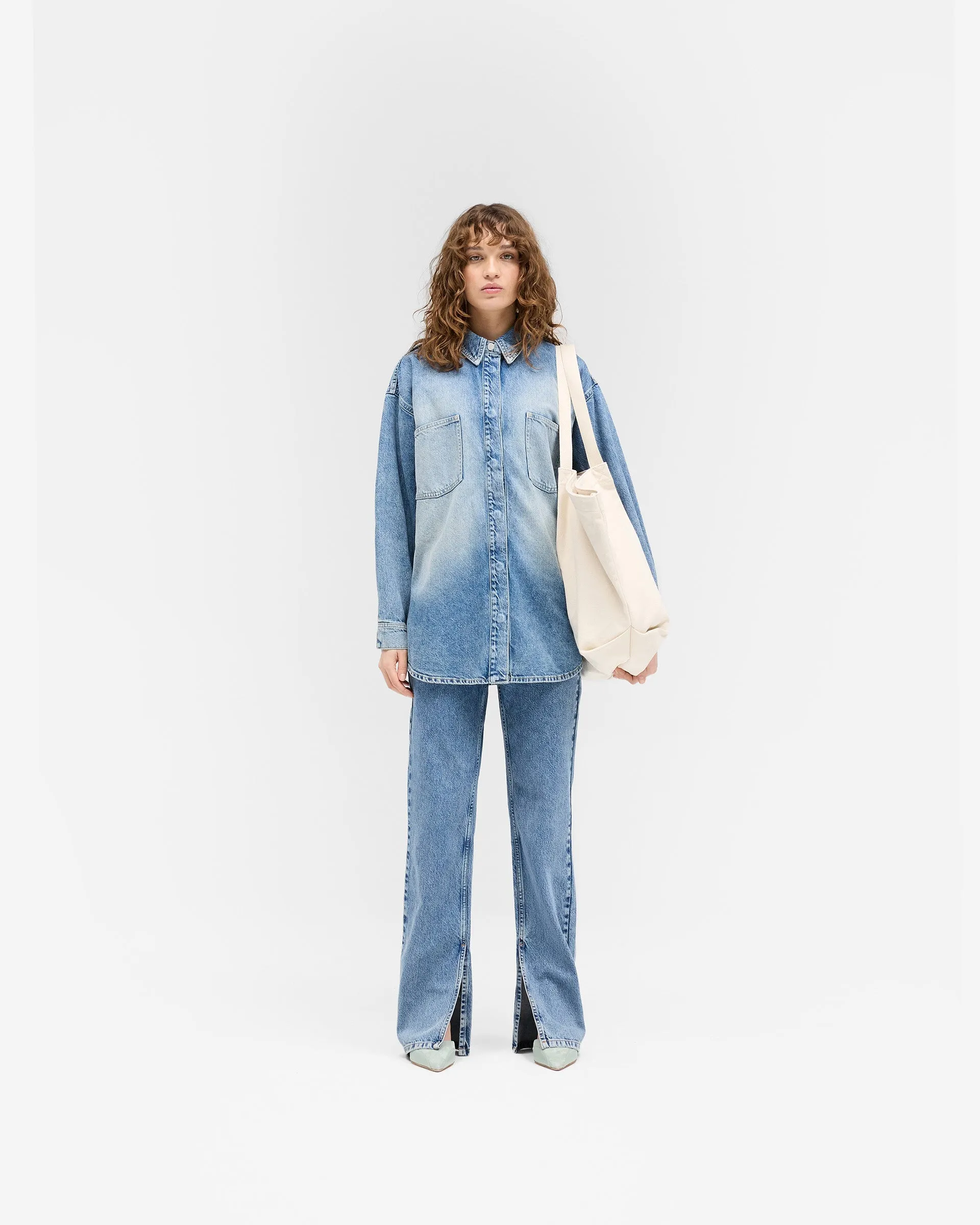 Denim Overshirt - Washed Blue sold by Represent product image thumbnail 5