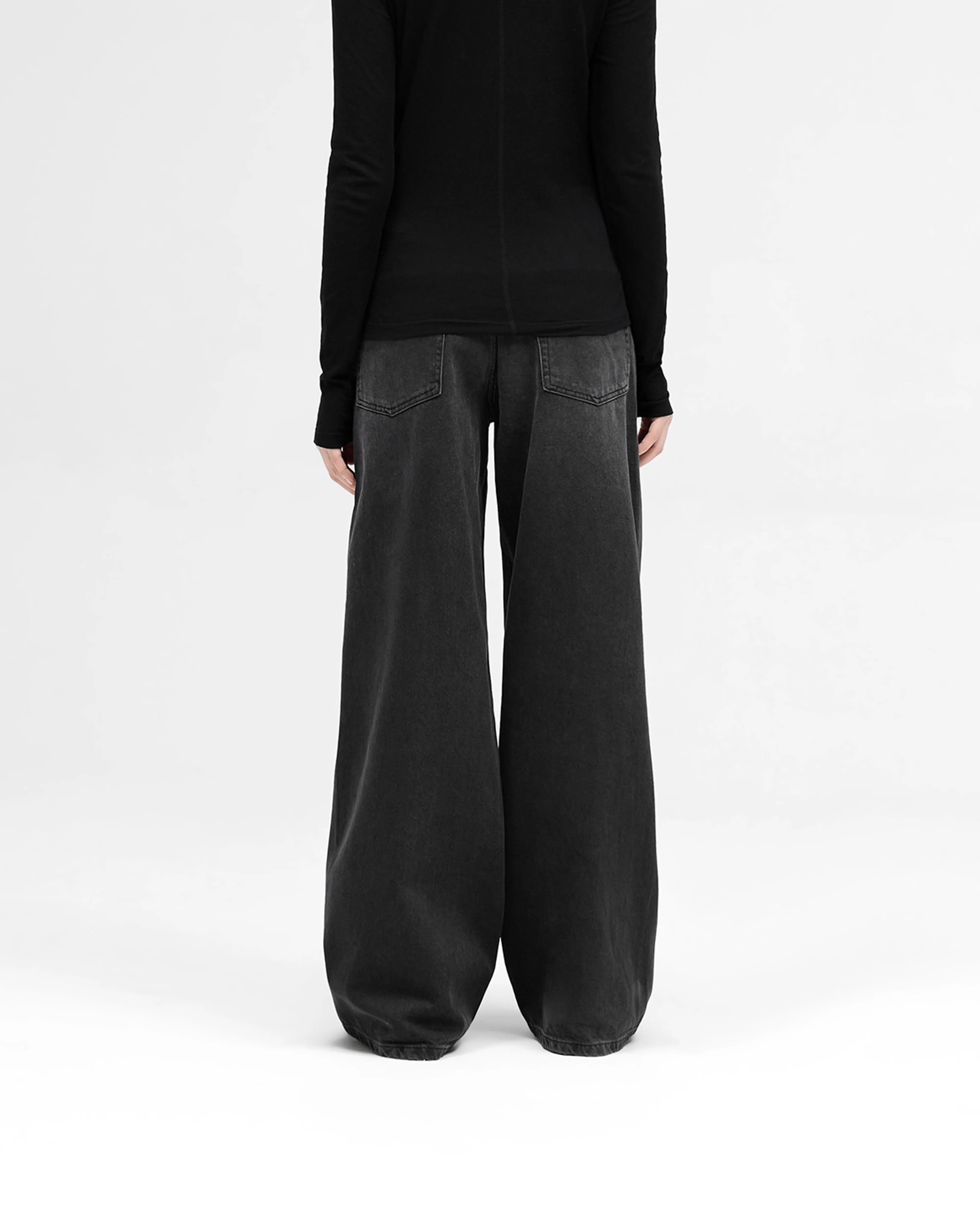 Mid Rise Wide Leg Jean - Washed Black sold by Represent product image thumbnail 4