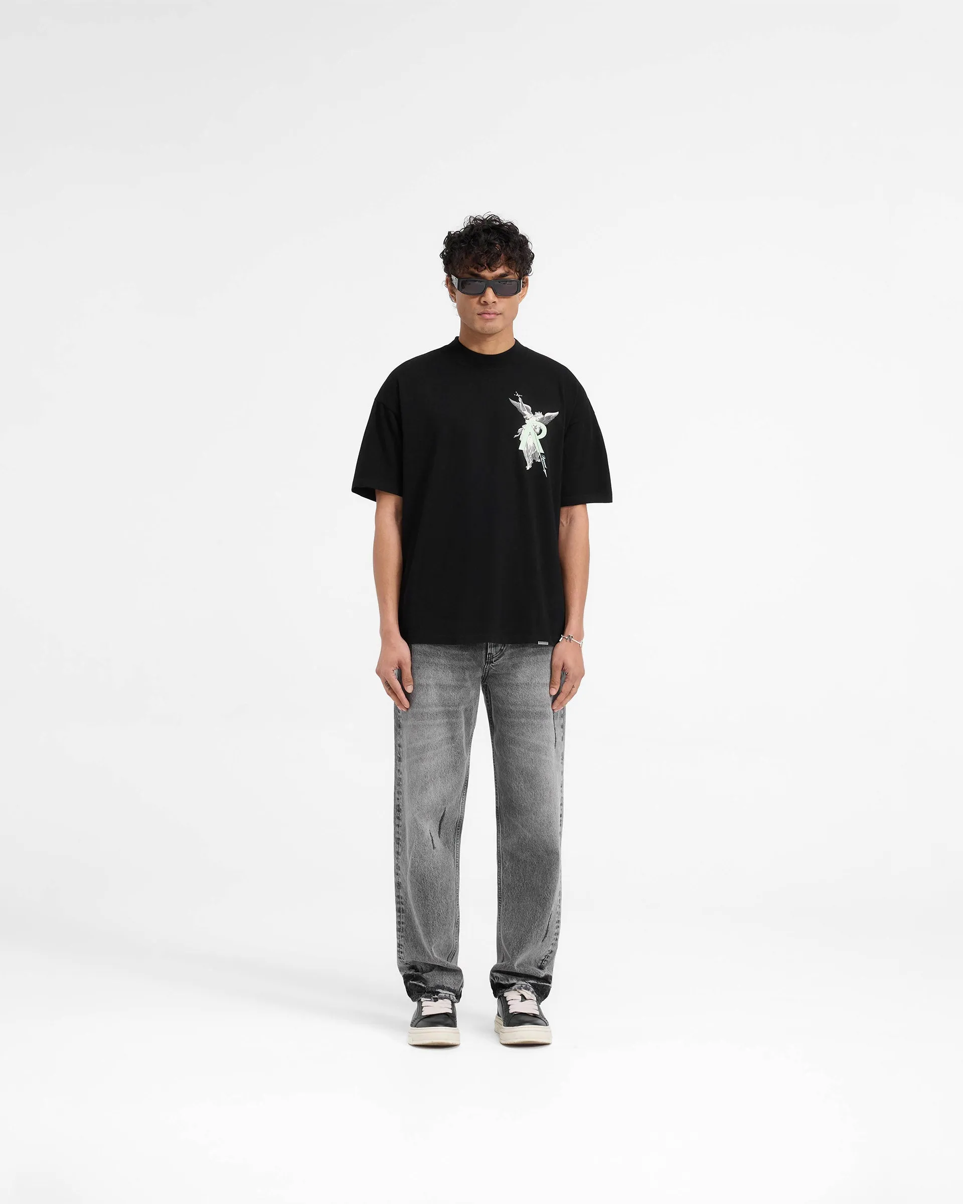 Archangel Initial T-Shirt - Jet Black sold by Represent product image thumbnail 3