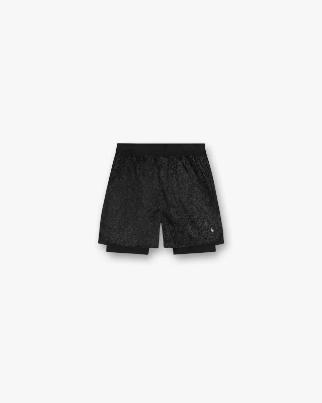 247 Contour 2-In-1 Run Shorts - Black made by Represent