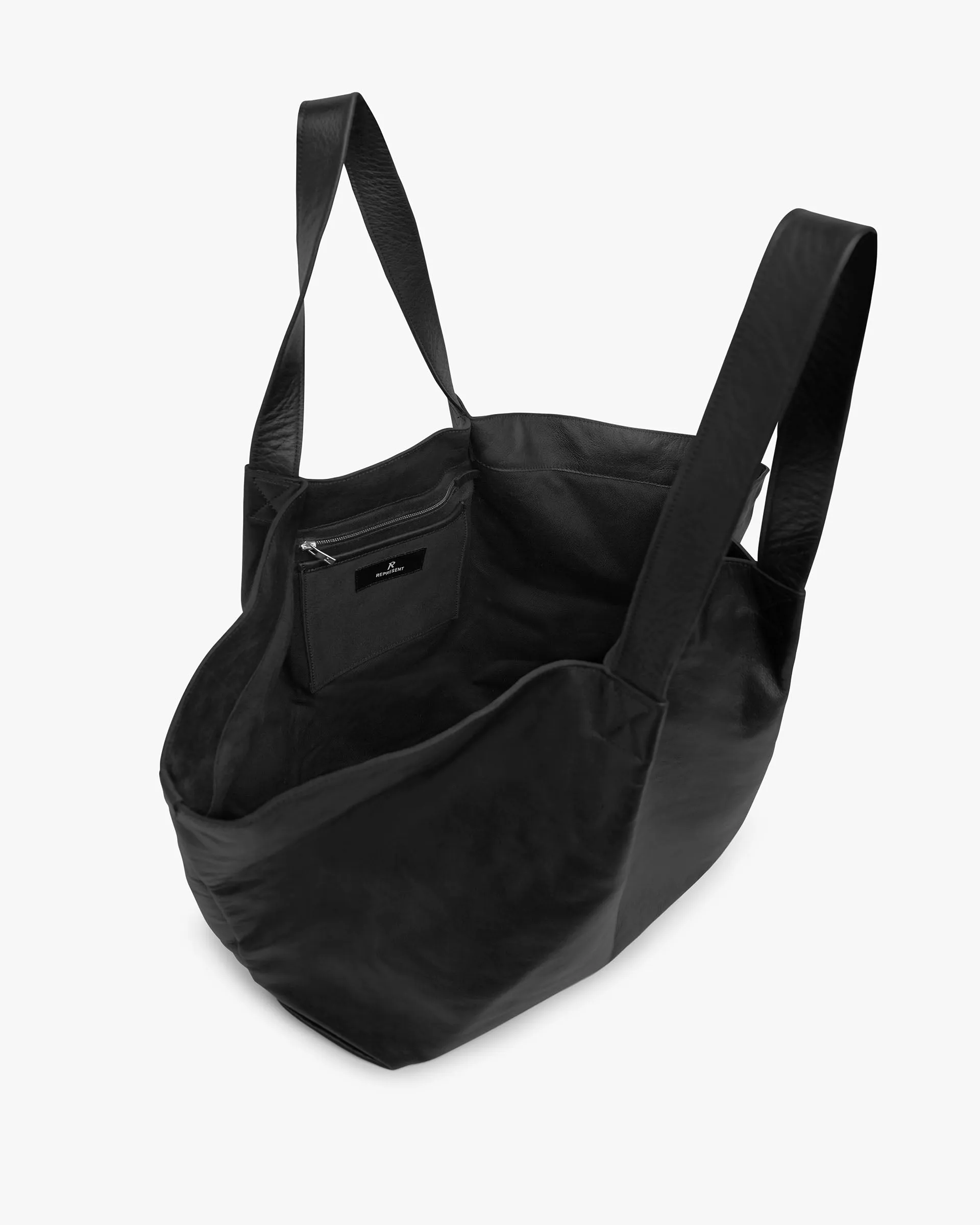 Leather Pleat Large Tote - Jet Black sold by Represent product image thumbnail 3