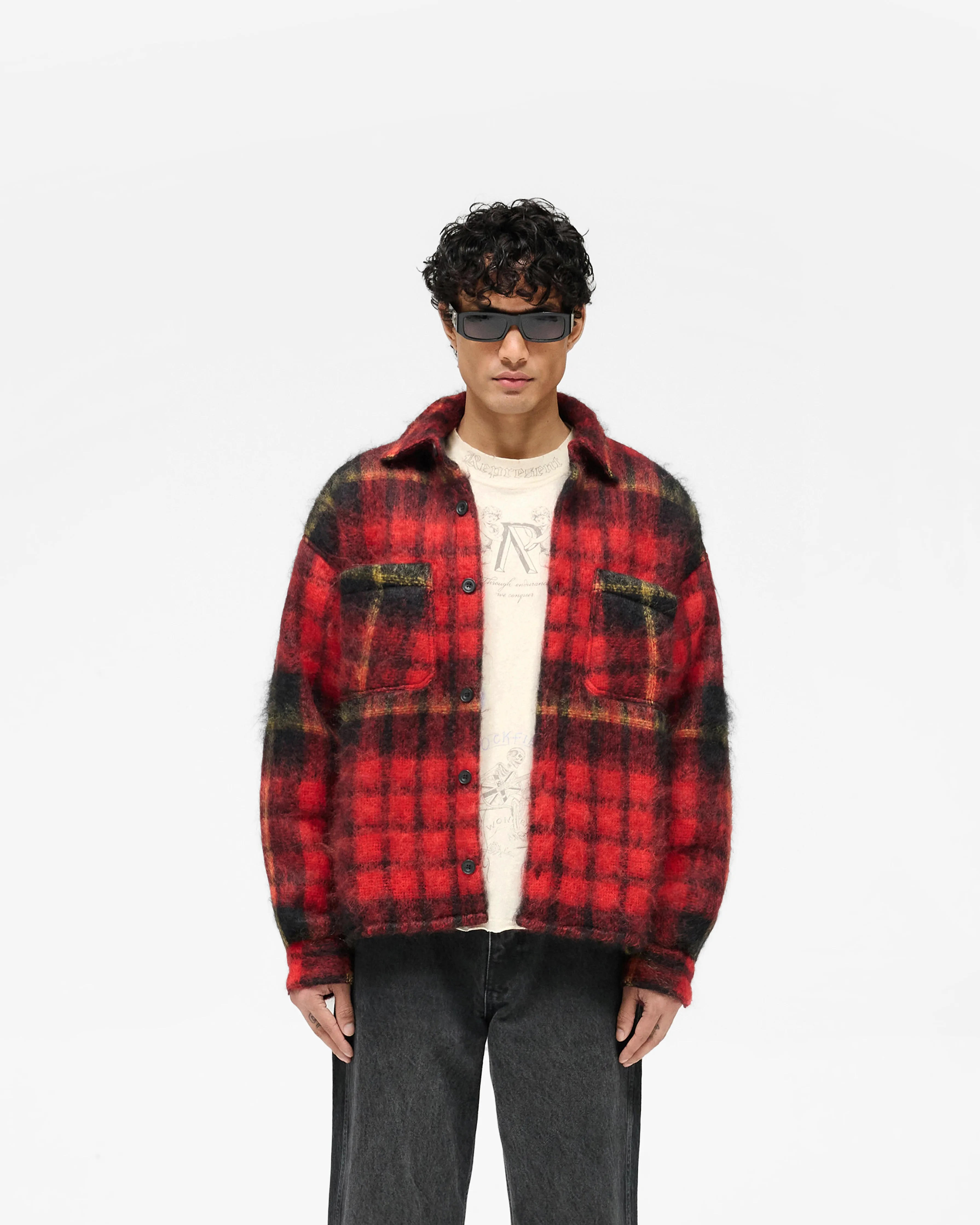Mohair Overshirt - Red Check sold by Represent product image thumbnail 3
