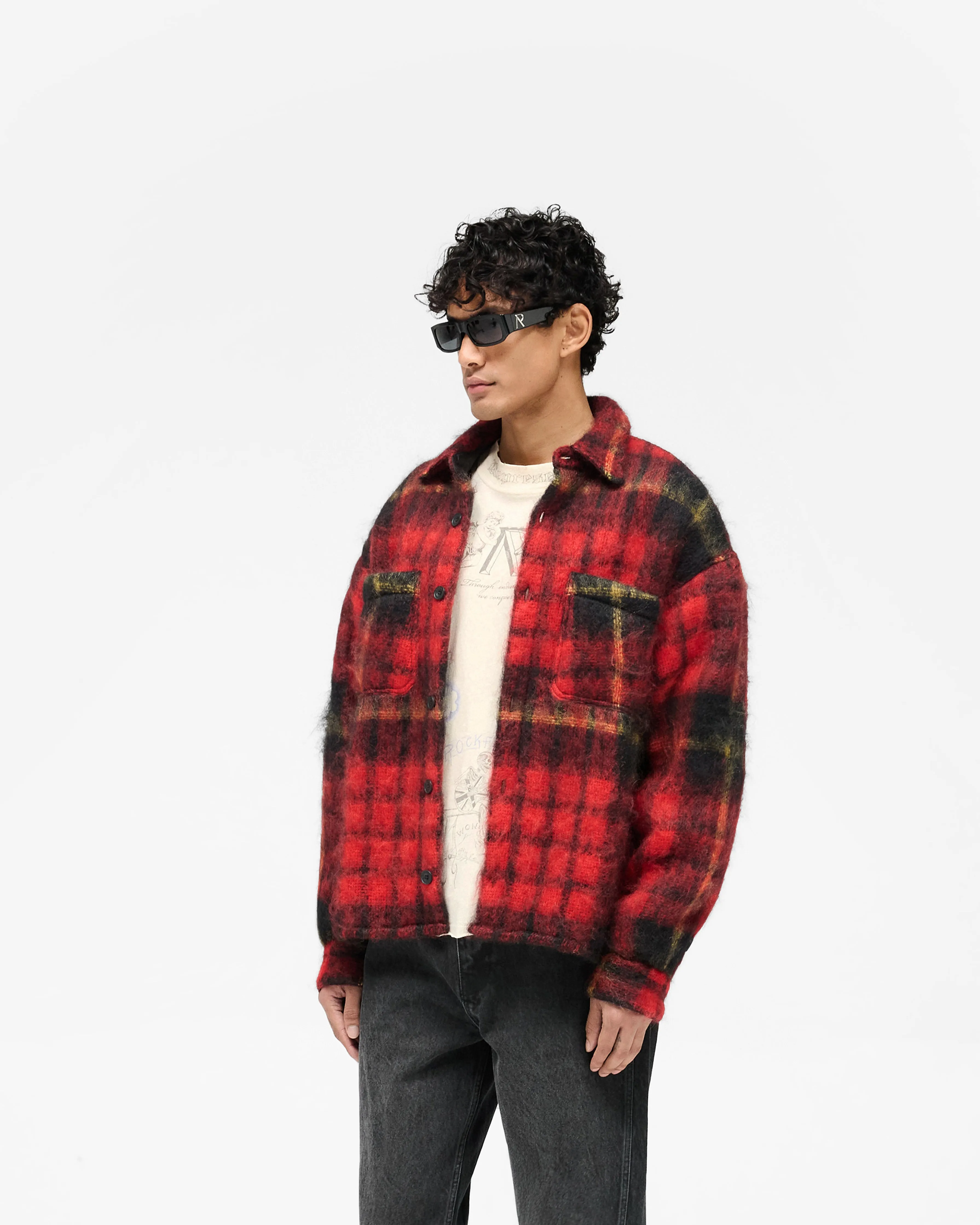 Mohair Overshirt - Red Check sold by Represent product image thumbnail 2