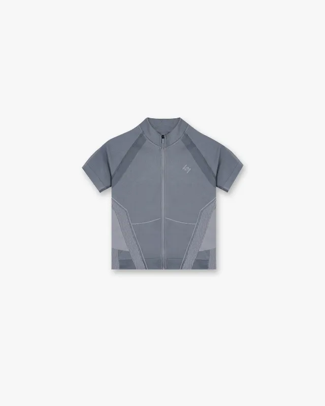247 Hydro Seamless Zip Front T-Shirt - Ice Grey sold by Represent