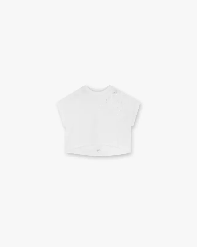 247 Perforated Cropped Training T-Shirt - White sold by Represent
