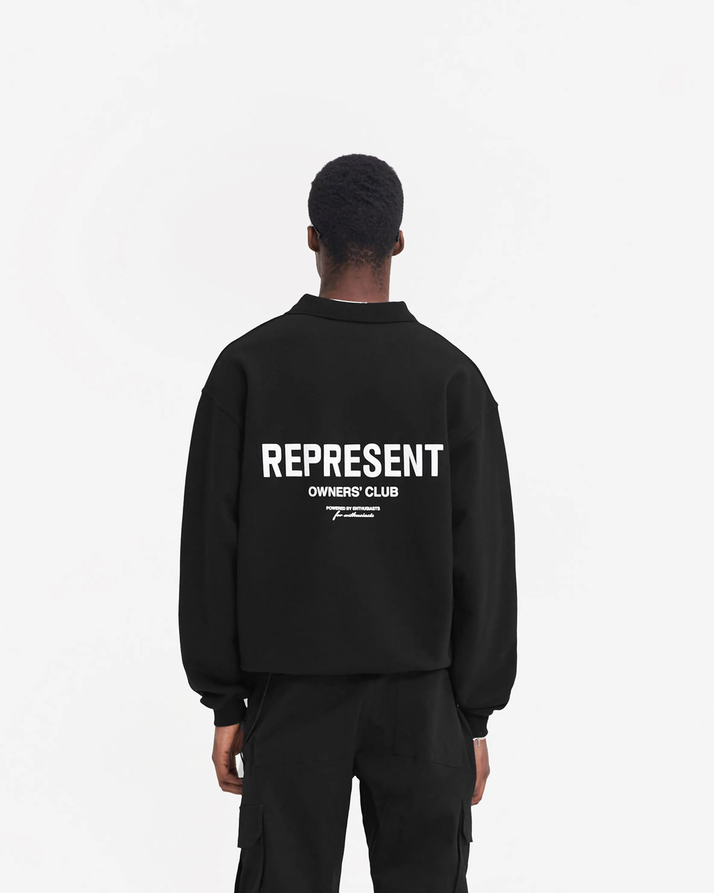 Represent Owners Club Long Sleeve Polo Sweater - Black sold by Represent product image thumbnail 5
