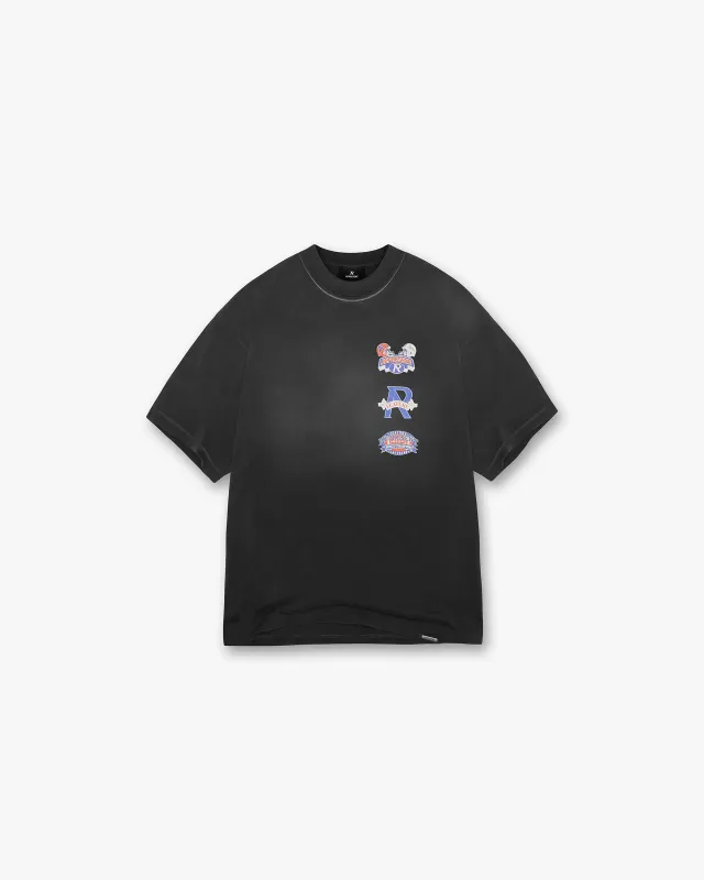 Represent X Feature Multi Logo T-Shirt - Stained Black sold by Represent