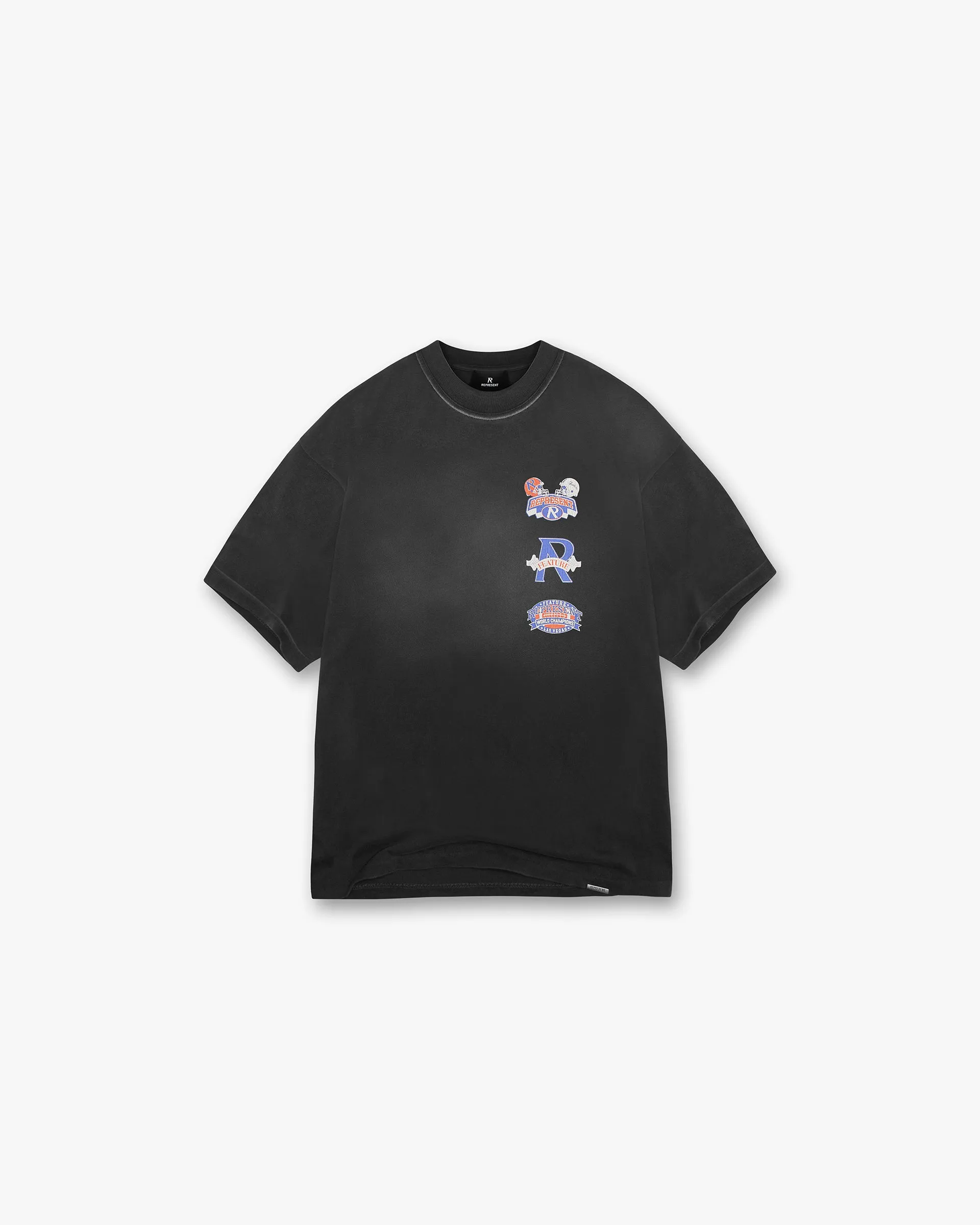 Represent X Feature Multi Logo T-Shirt - Stained Black sold by Represent