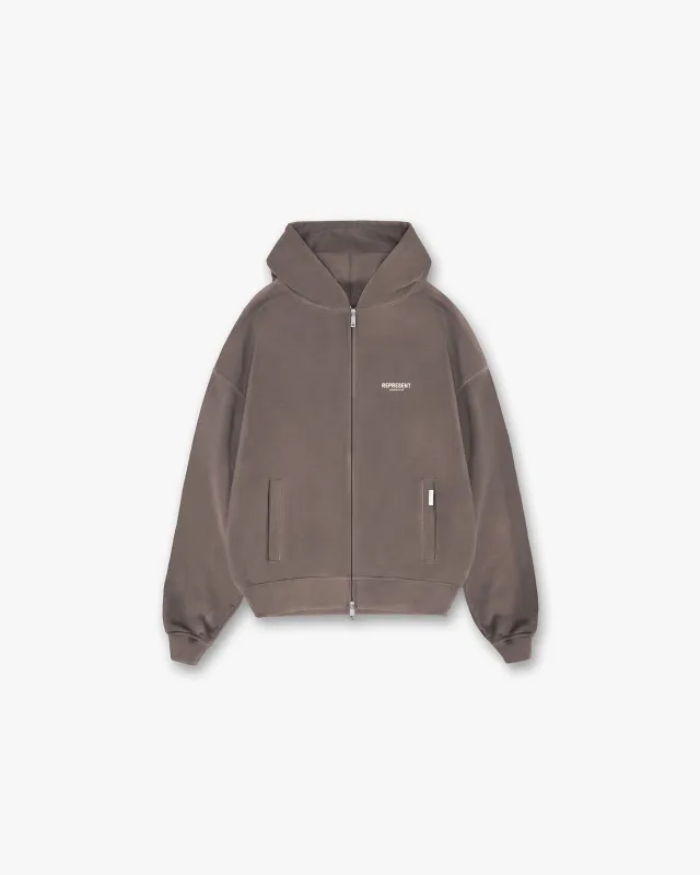 Represent Owners Club Zip Hoodie - Fog made by Represent