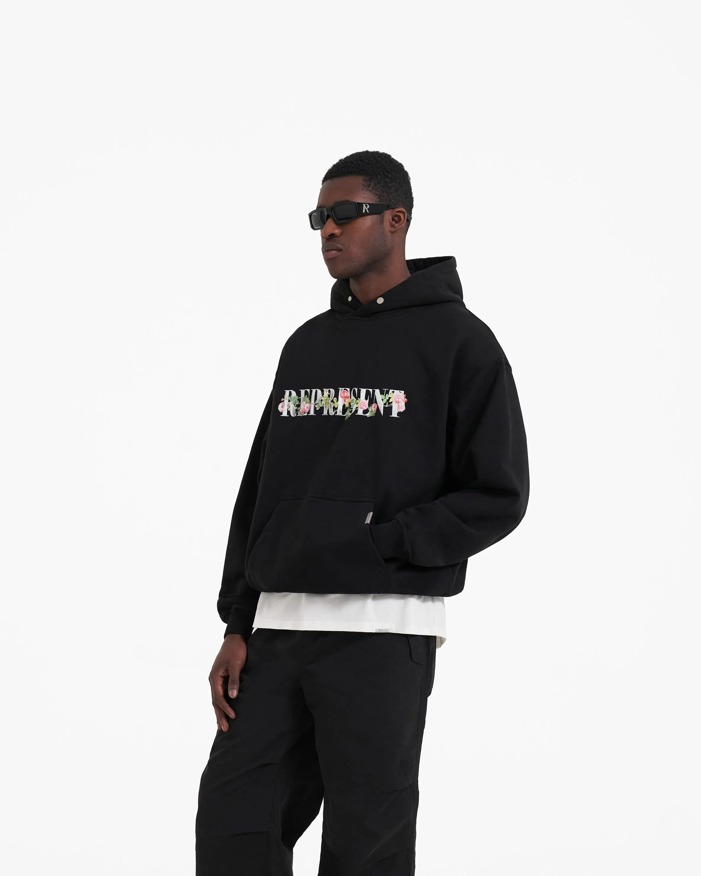 Floral Initial Hoodie - Black sold by Represent product image thumbnail 4
