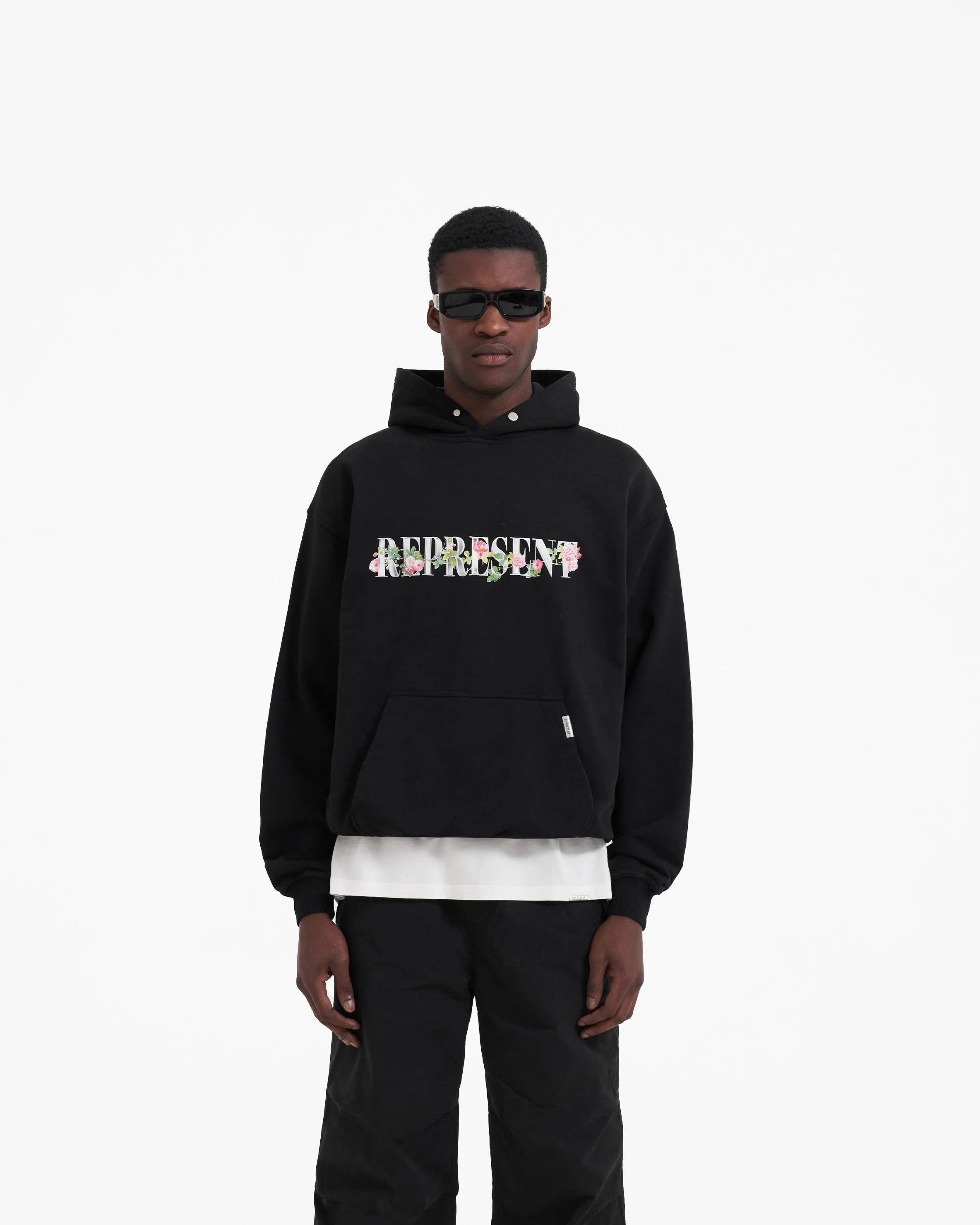 Floral Initial Hoodie - Black sold by Represent product image thumbnail 3