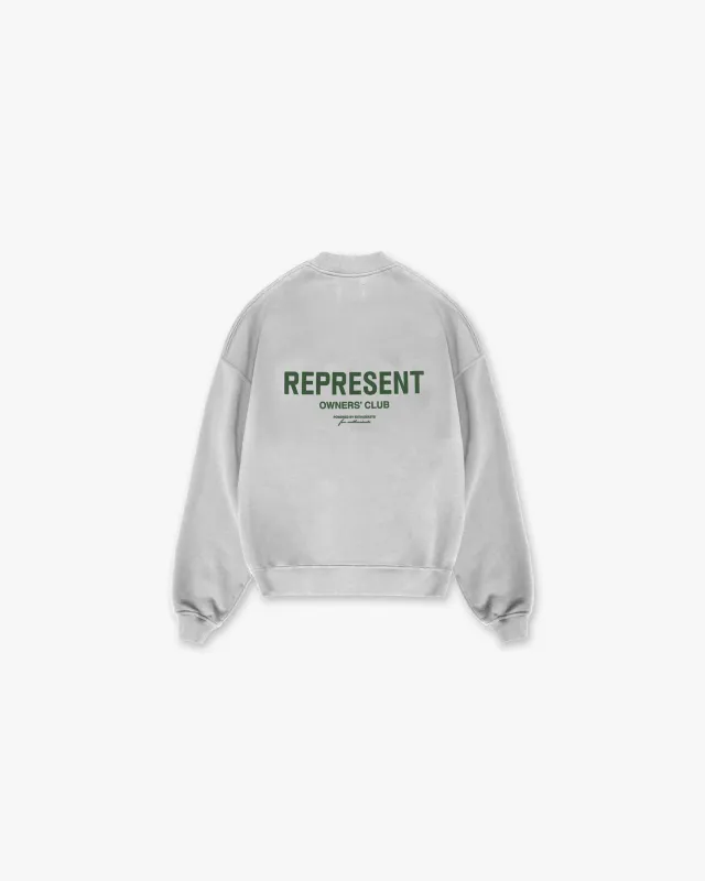 Represent Owners Club Sweater - Ash Grey Racing Green sold by Represent