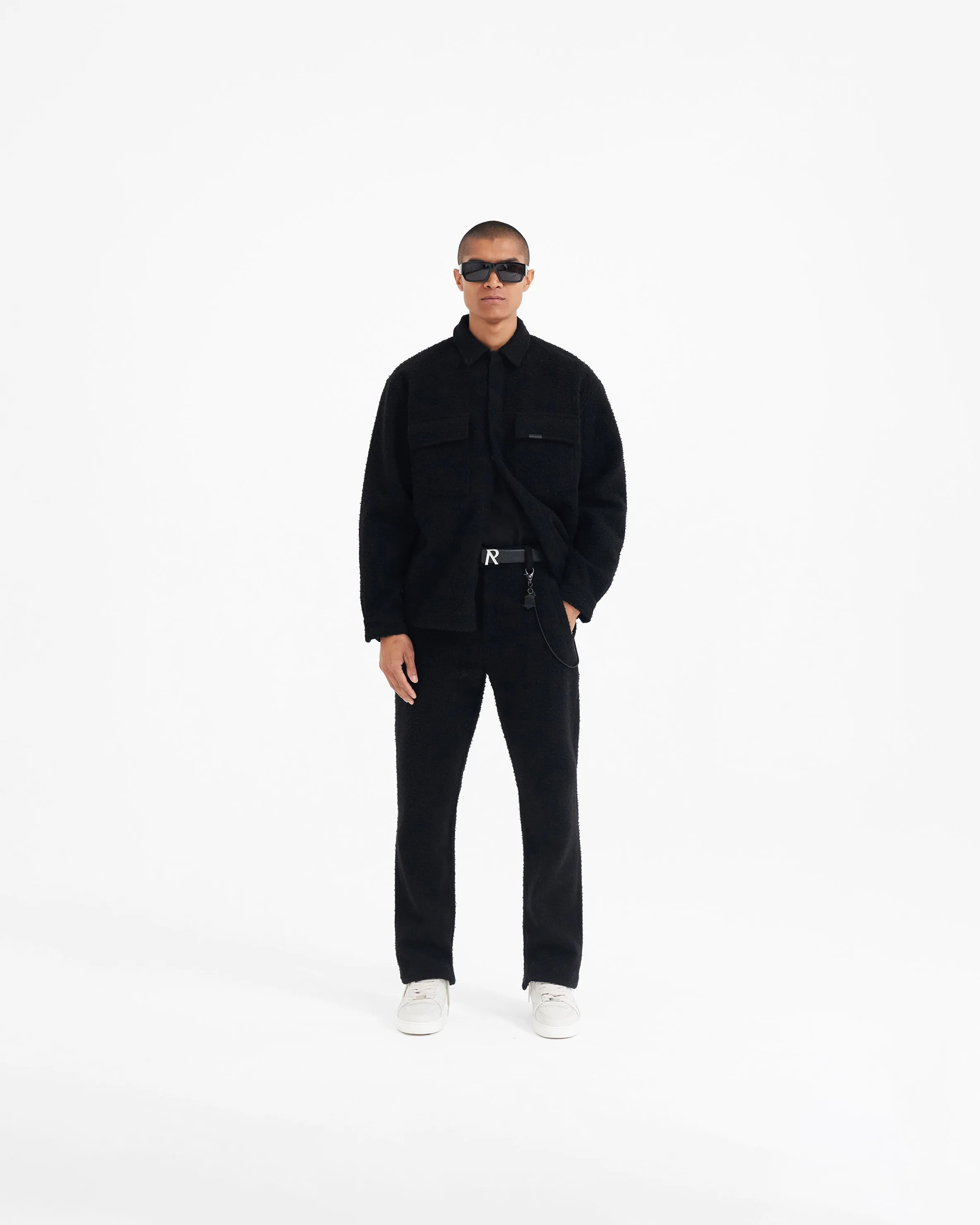 Textured Wool Overshirt - Black sold by Represent product image thumbnail 2