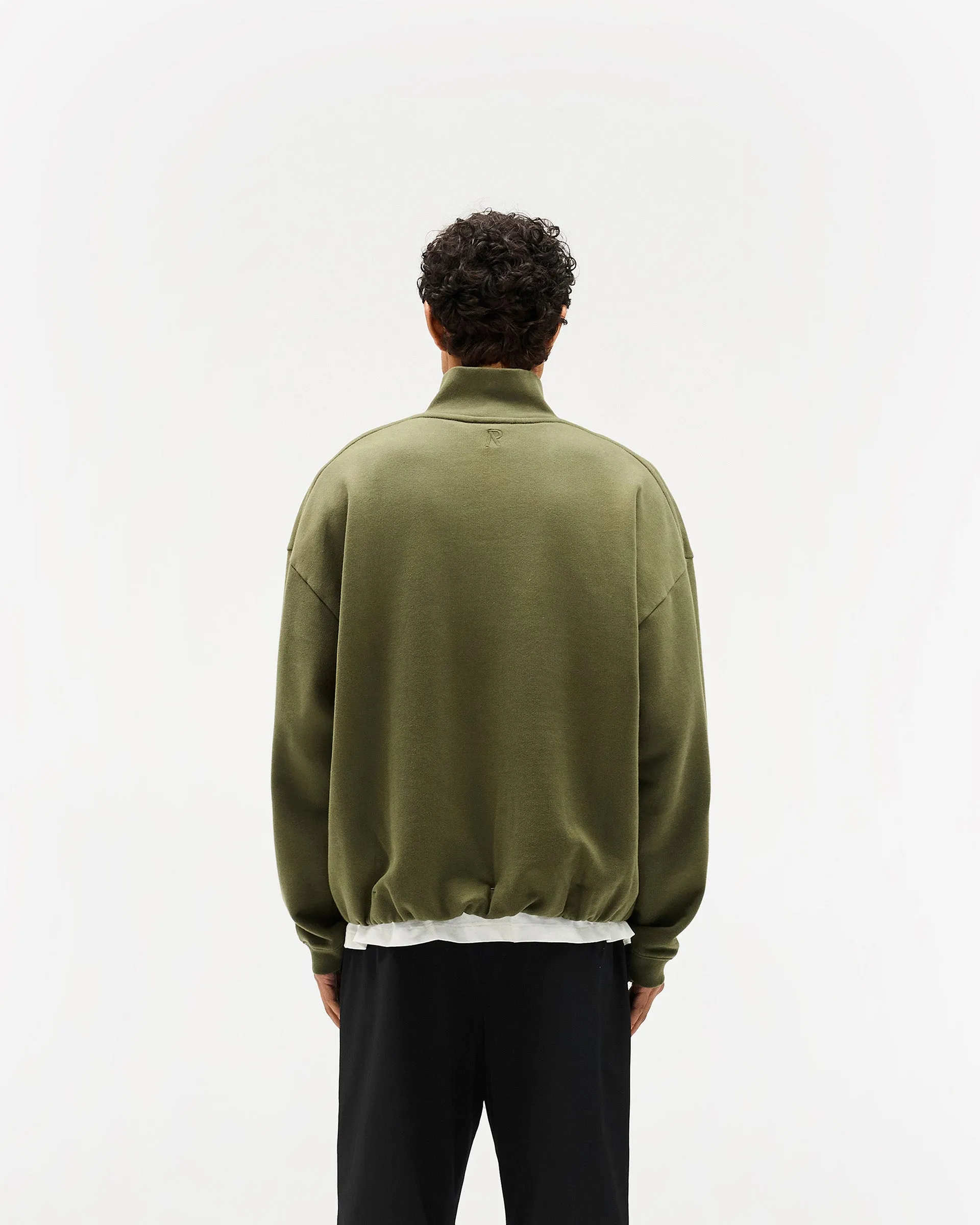 Initial Funnel Neck Quarter Zip Sweatshirt - Army Green sold by Represent product image thumbnail 5