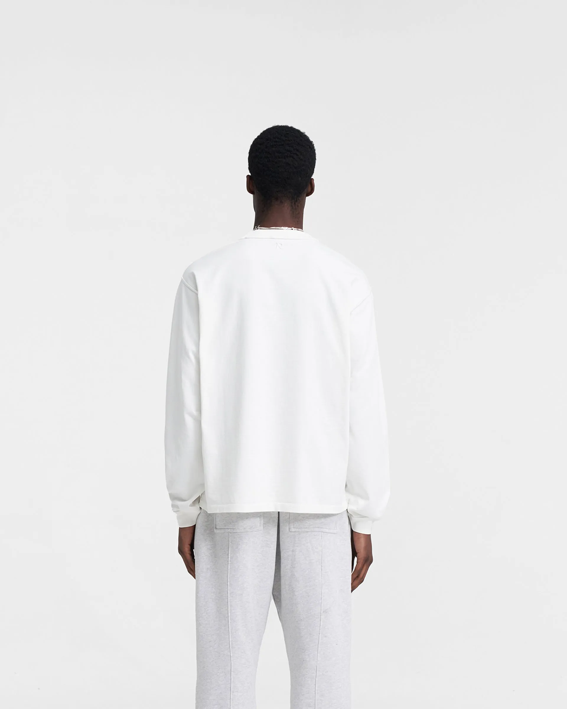 Heavyweight Initial Long Sleeve T-Shirt - Flat White sold by Represent product image thumbnail 2