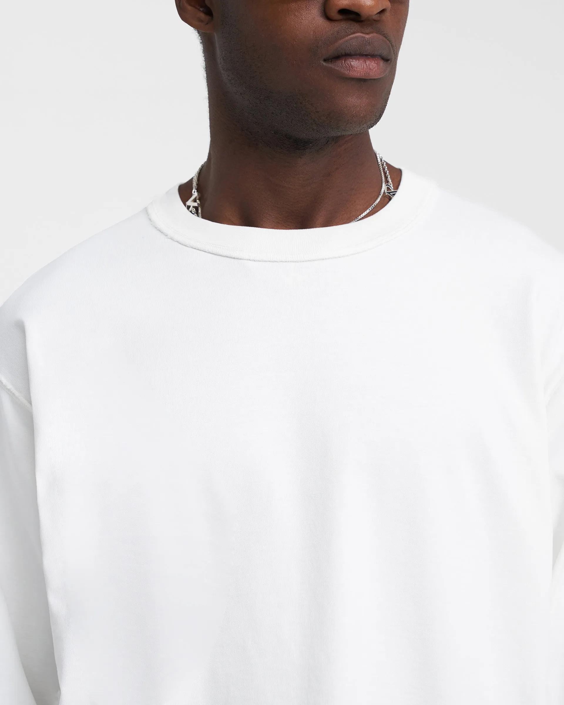 Heavyweight Initial Long Sleeve T-Shirt - Flat White sold by Represent product image thumbnail 4
