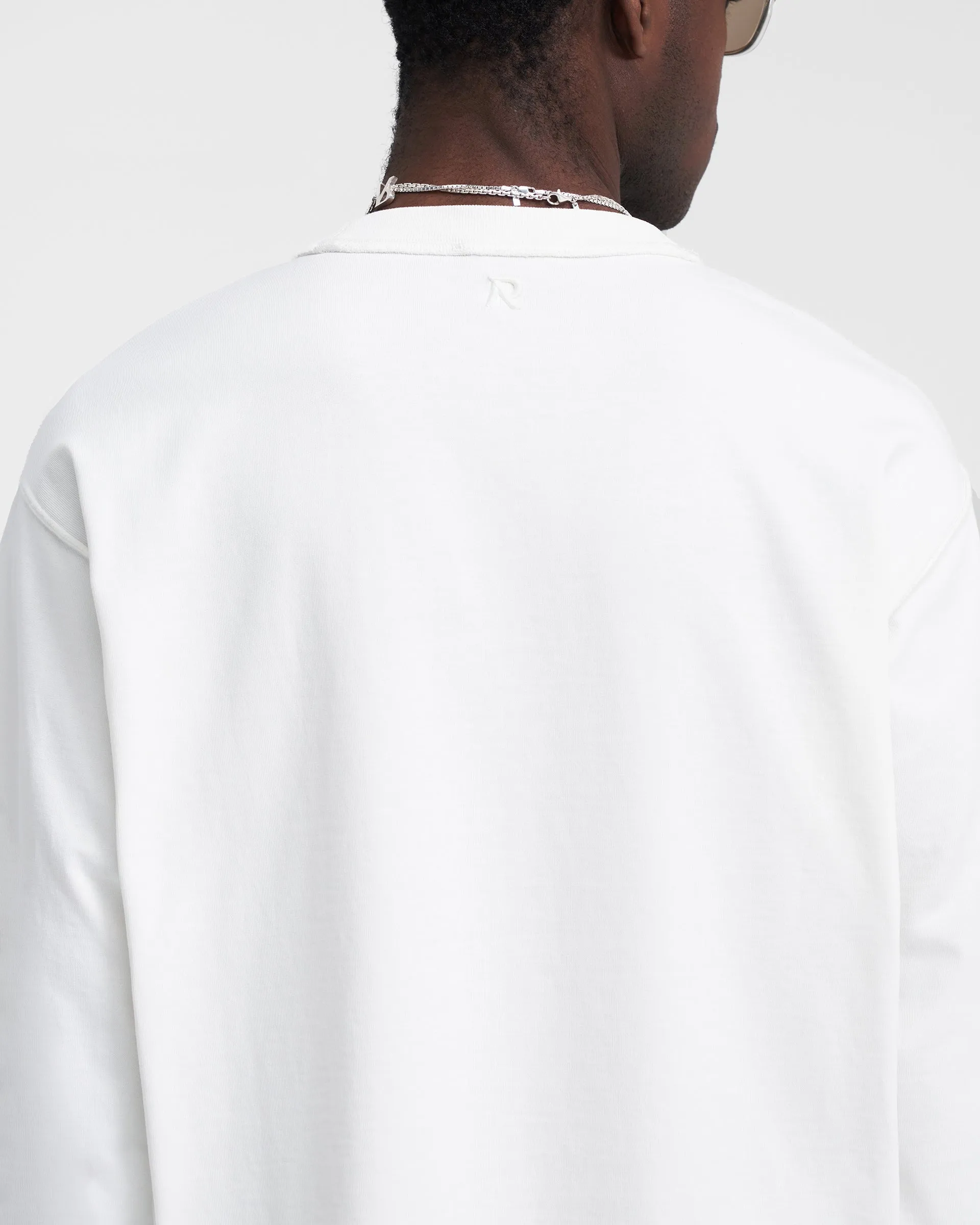 Heavyweight Initial Long Sleeve T-Shirt - Flat White sold by Represent product image thumbnail 5